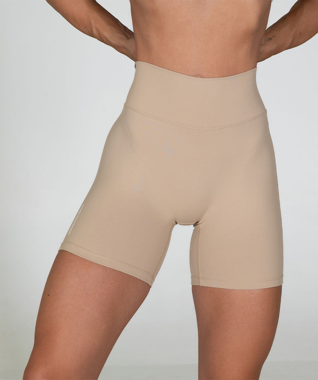 Core Invisible Scrunch Shorts Almond