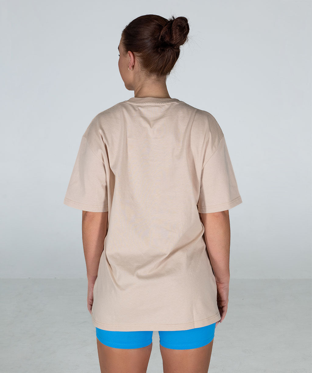 Minimalist Oversized Brace Tee Almond/Tonal