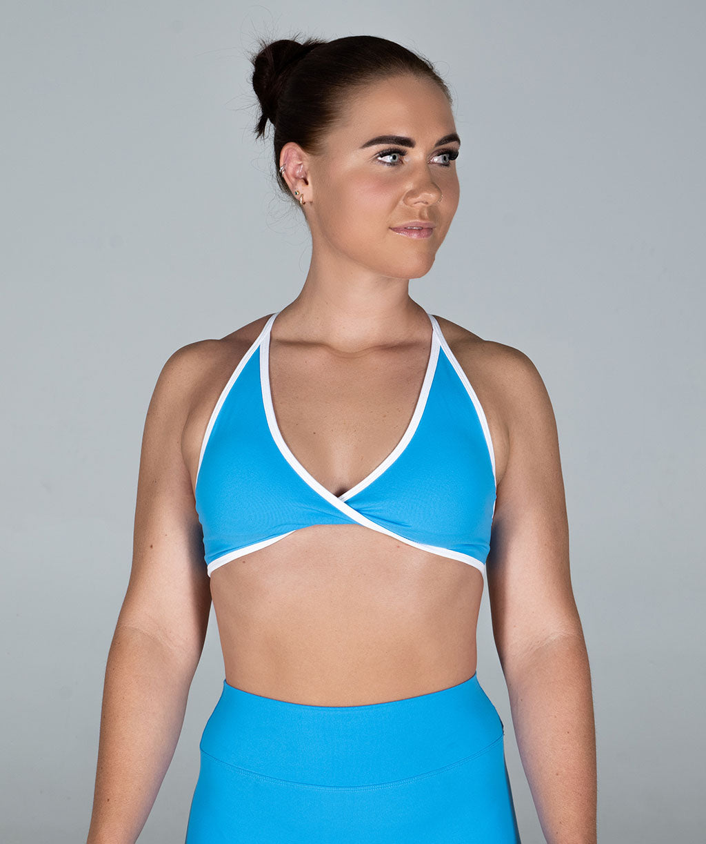 Two Tone Infinity Bra Blue Azure/White