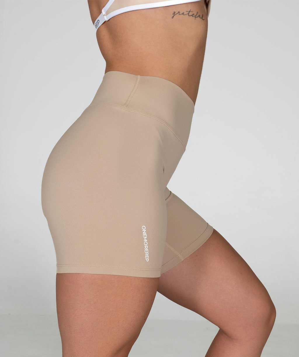 Core Invisible Scrunch Shorts Almond