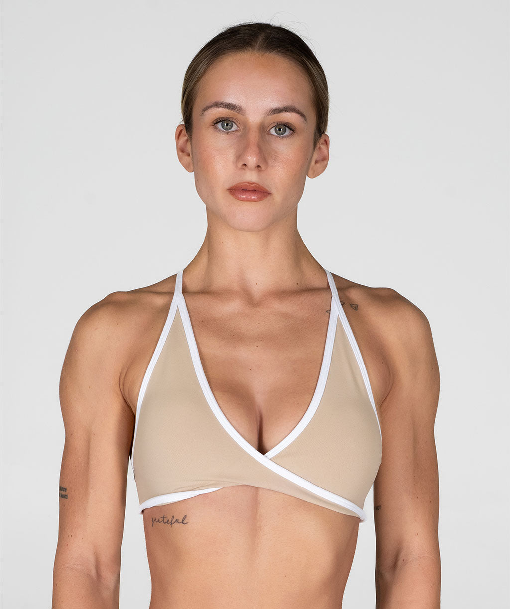 Two Tone Infinity Bra Almond/White