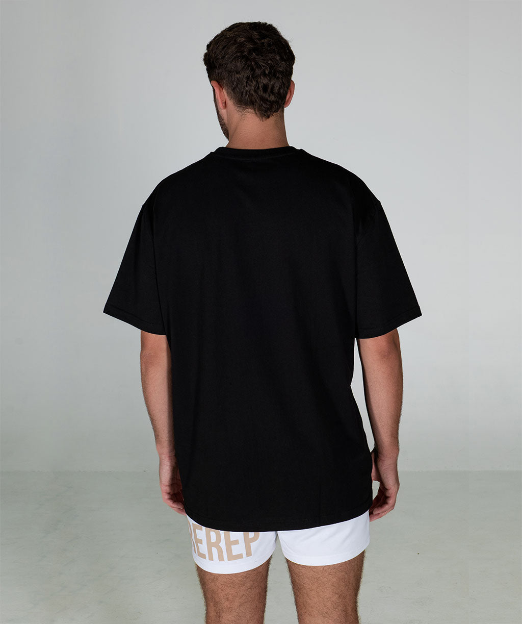 Minimalist Oversized Brace Tee Black/Almond