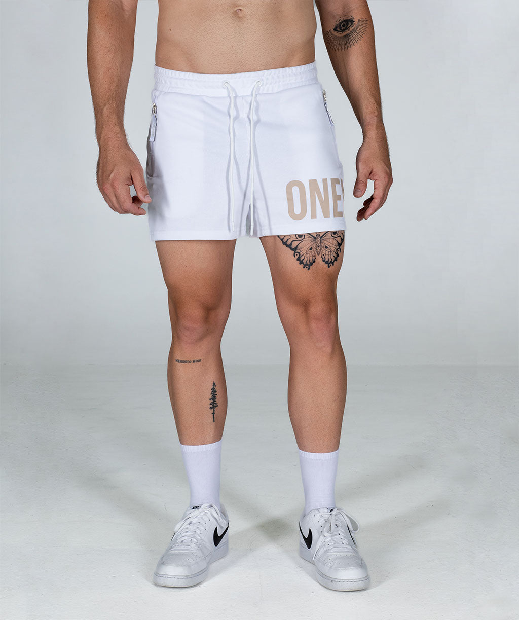 Bold Muscle Shorts White/Almond