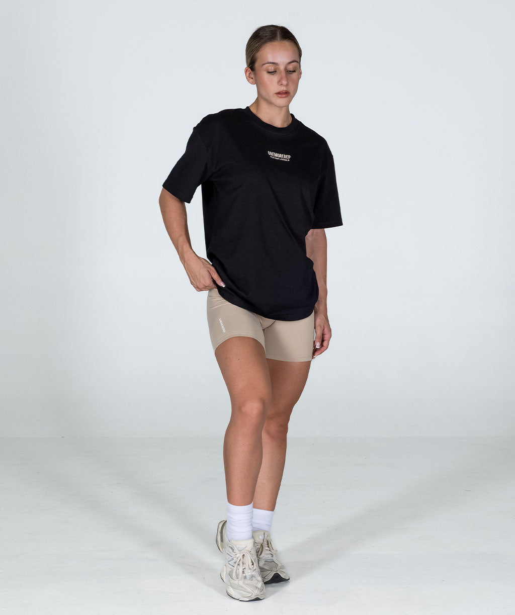 Minimalist Oversized Brace Tee Black/Almond