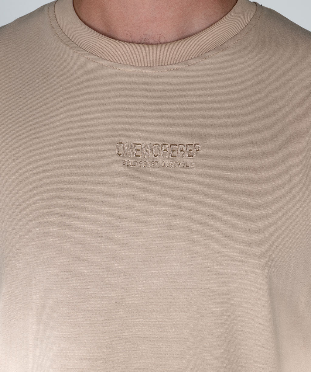 Minimalist Oversized Brace Tee Almond/Tonal