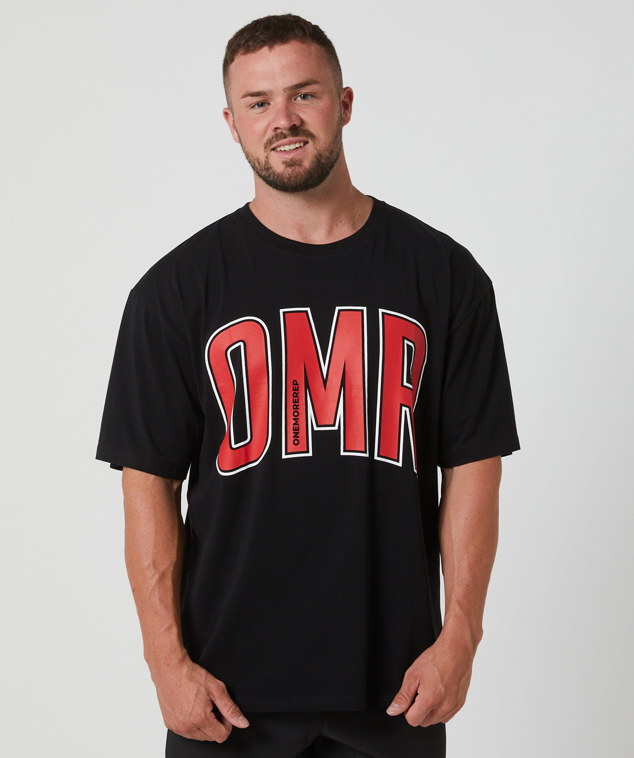 Oversized Pump Tee Black/Crimson