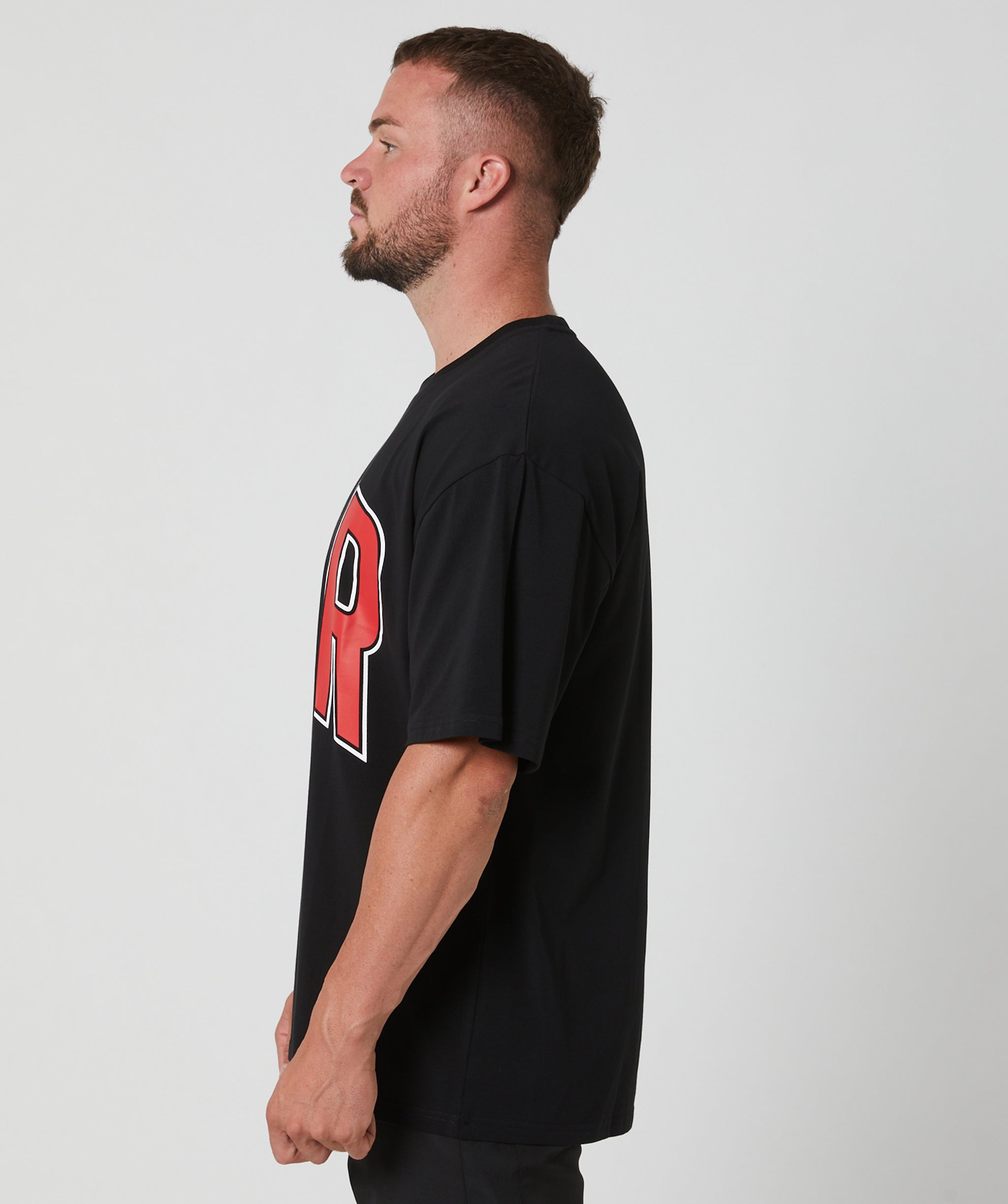 Oversized Pump Tee Black/Crimson