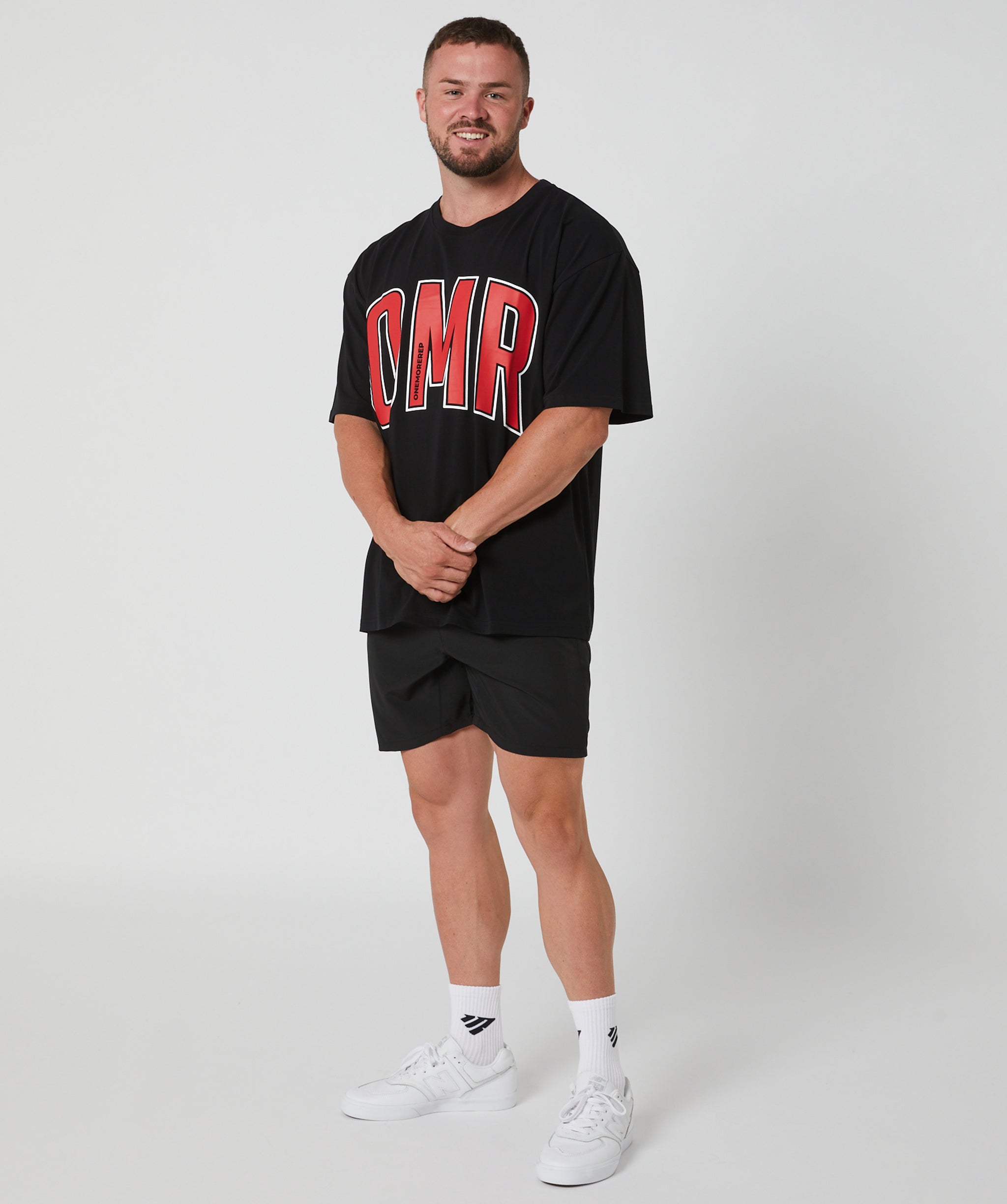 Oversized Pump Tee Black/Crimson