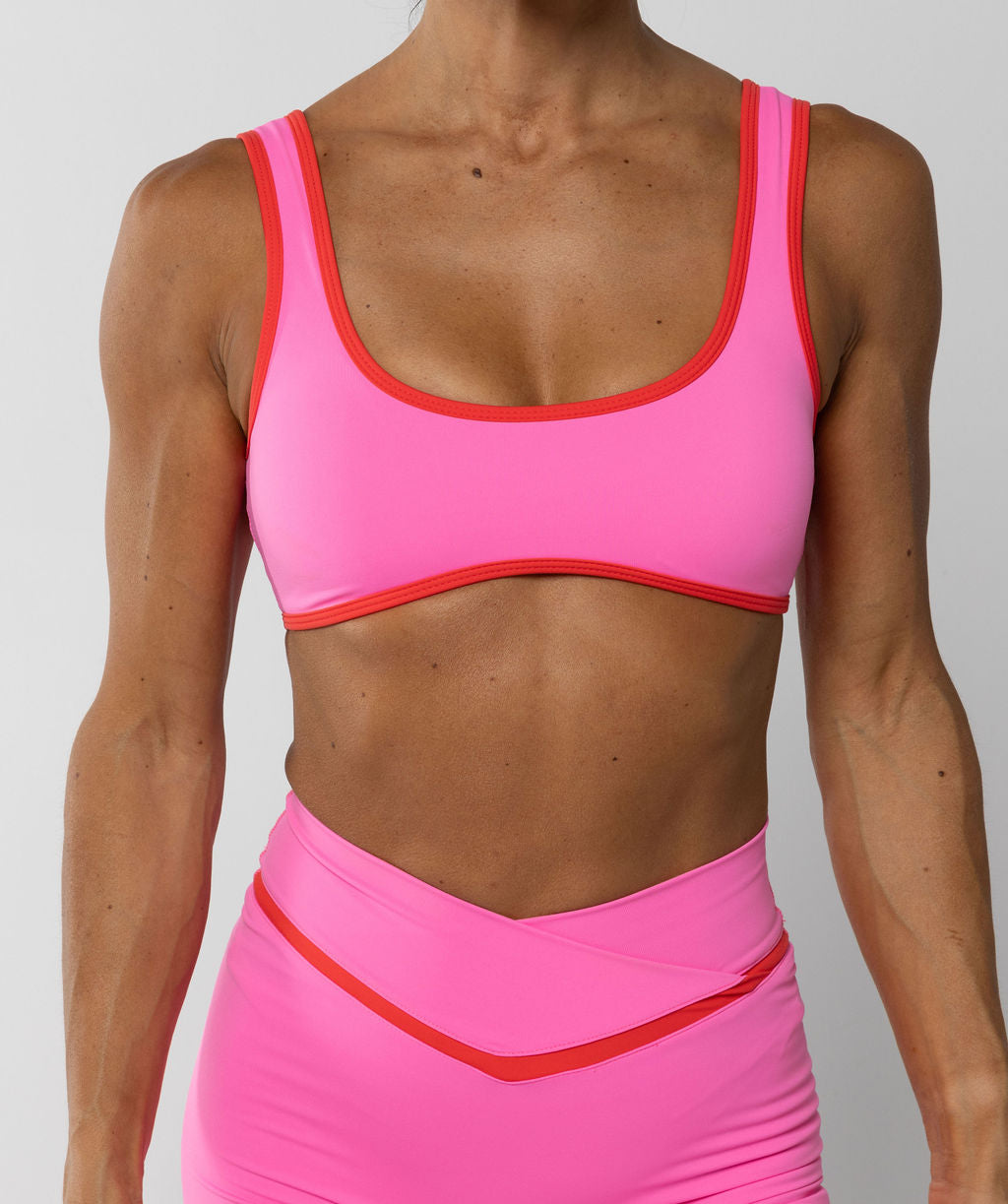 Two Tone Bralette Pink Sherbet