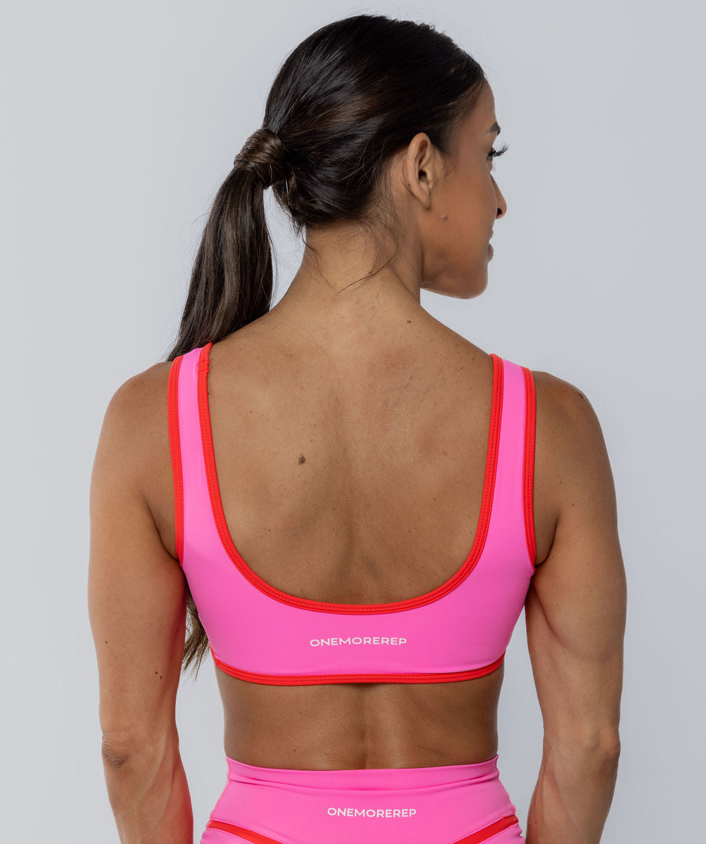 Two Tone Bralette Pink Sherbet