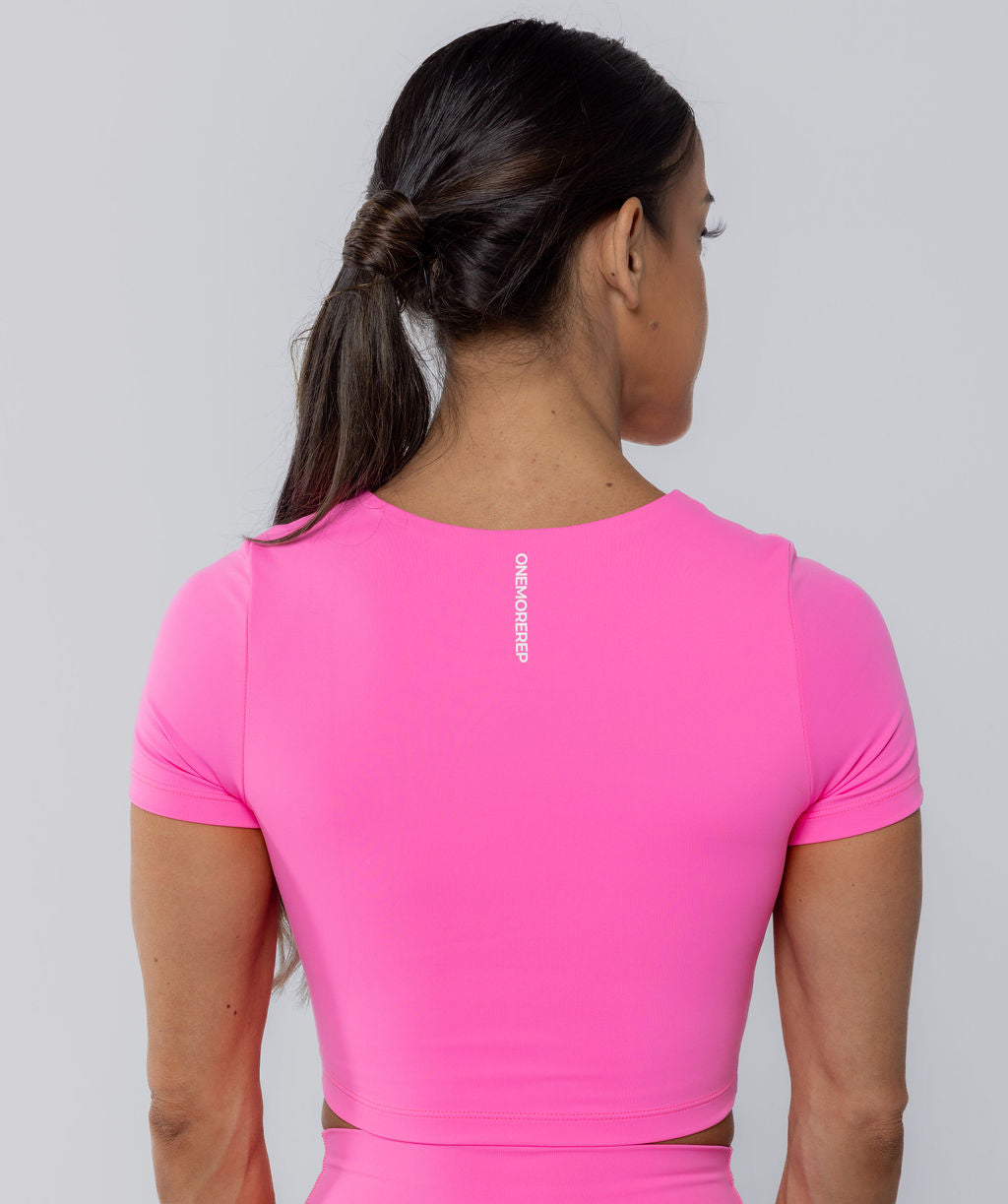 Sculpt Crop Tee Pink Sherbet