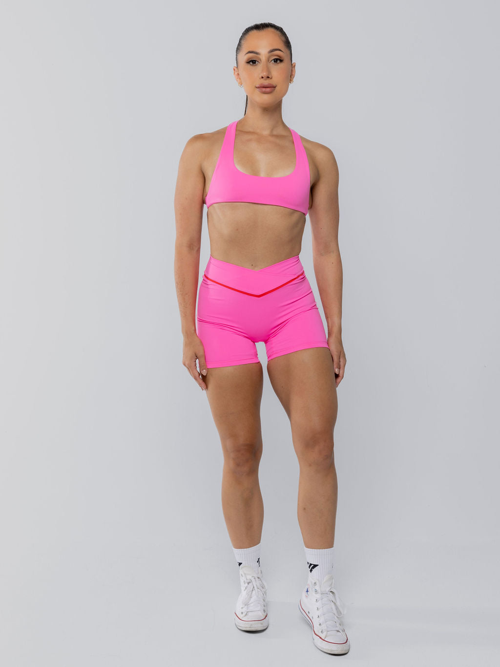 Two Tone Cross Shorts Pink Sherbet
