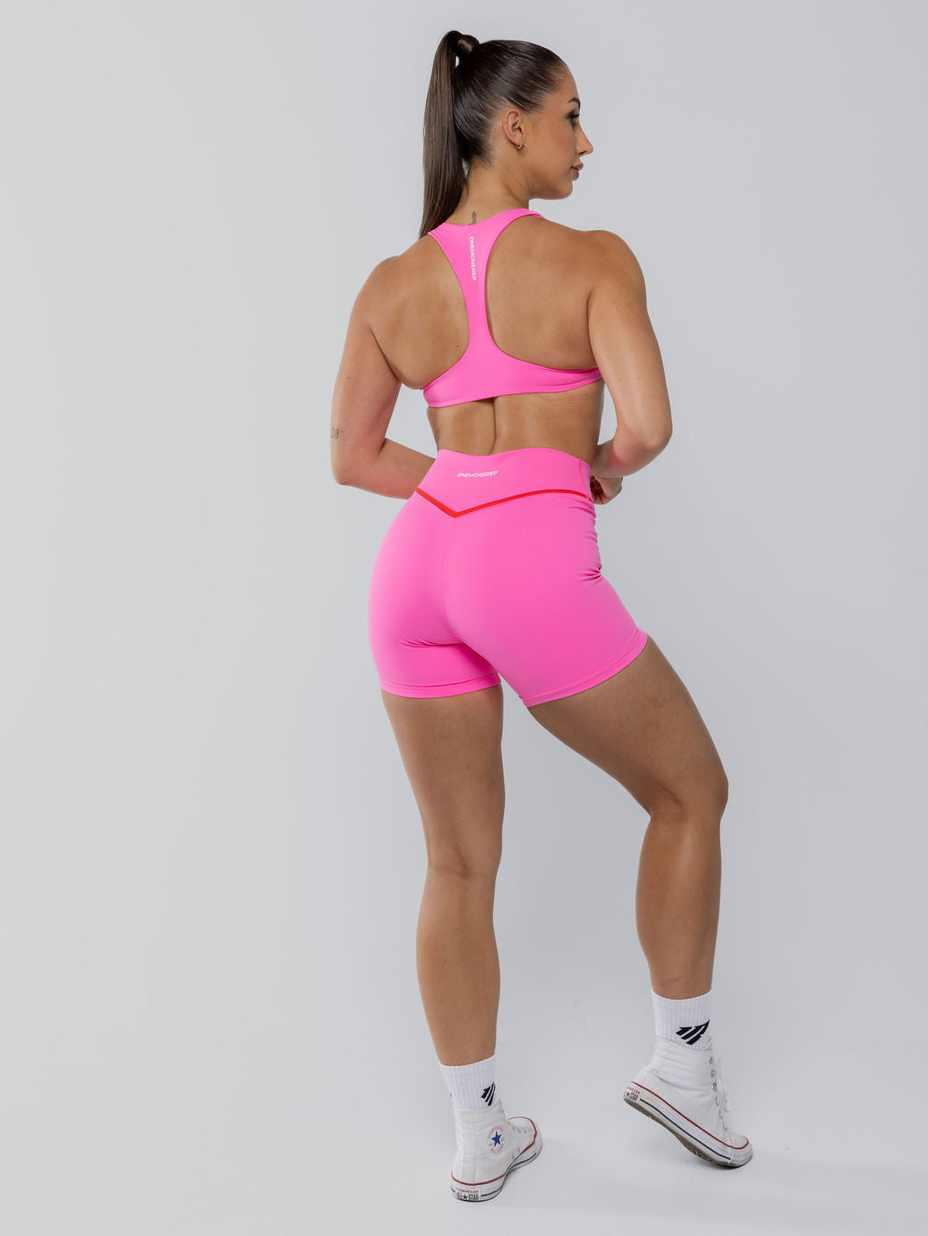 Two Tone Cross Shorts Pink Sherbet