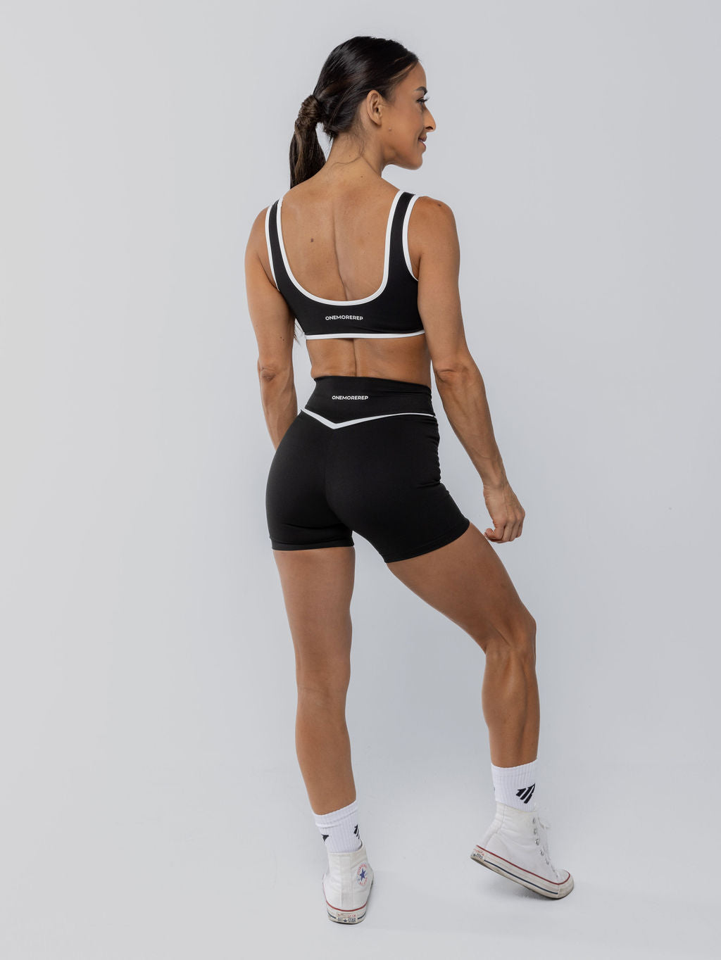 Two Tone Cross Shorts Black