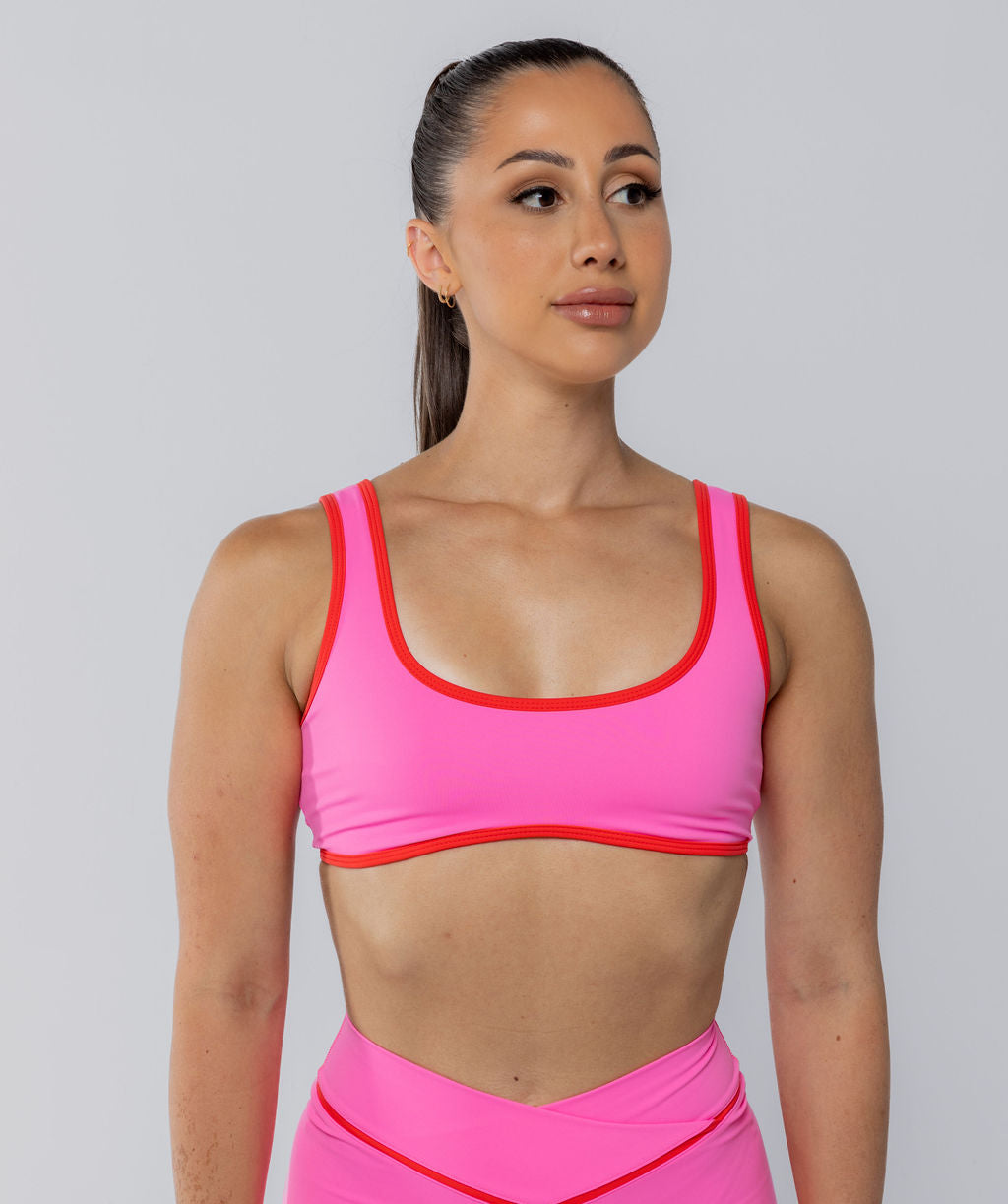 Two Tone Bralette Pink Sherbet