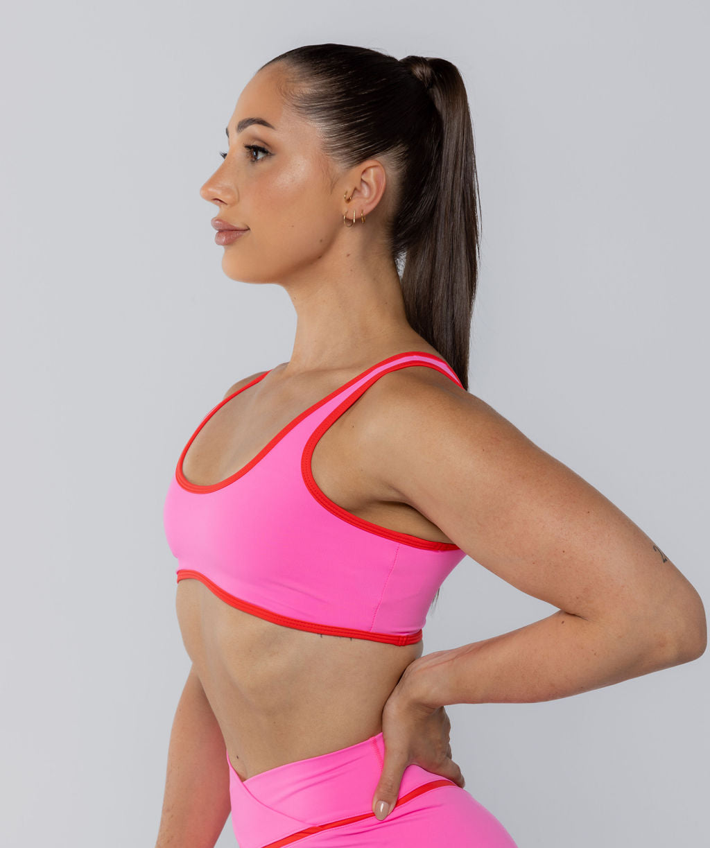 Two Tone Bralette Pink Sherbet