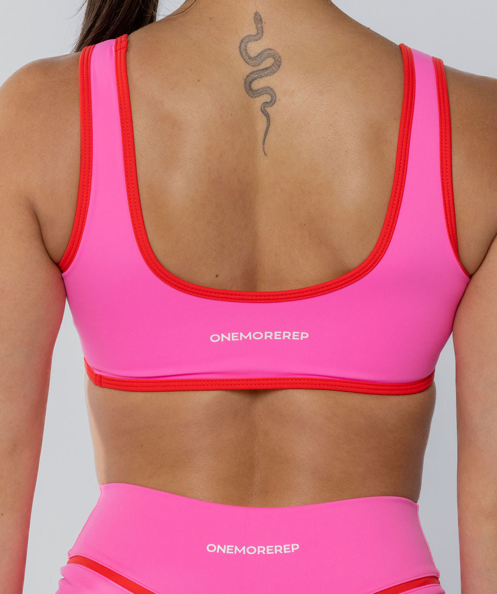 Two Tone Bralette Pink Sherbet