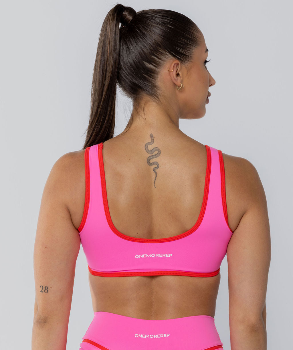 Two Tone Bralette Pink Sherbet