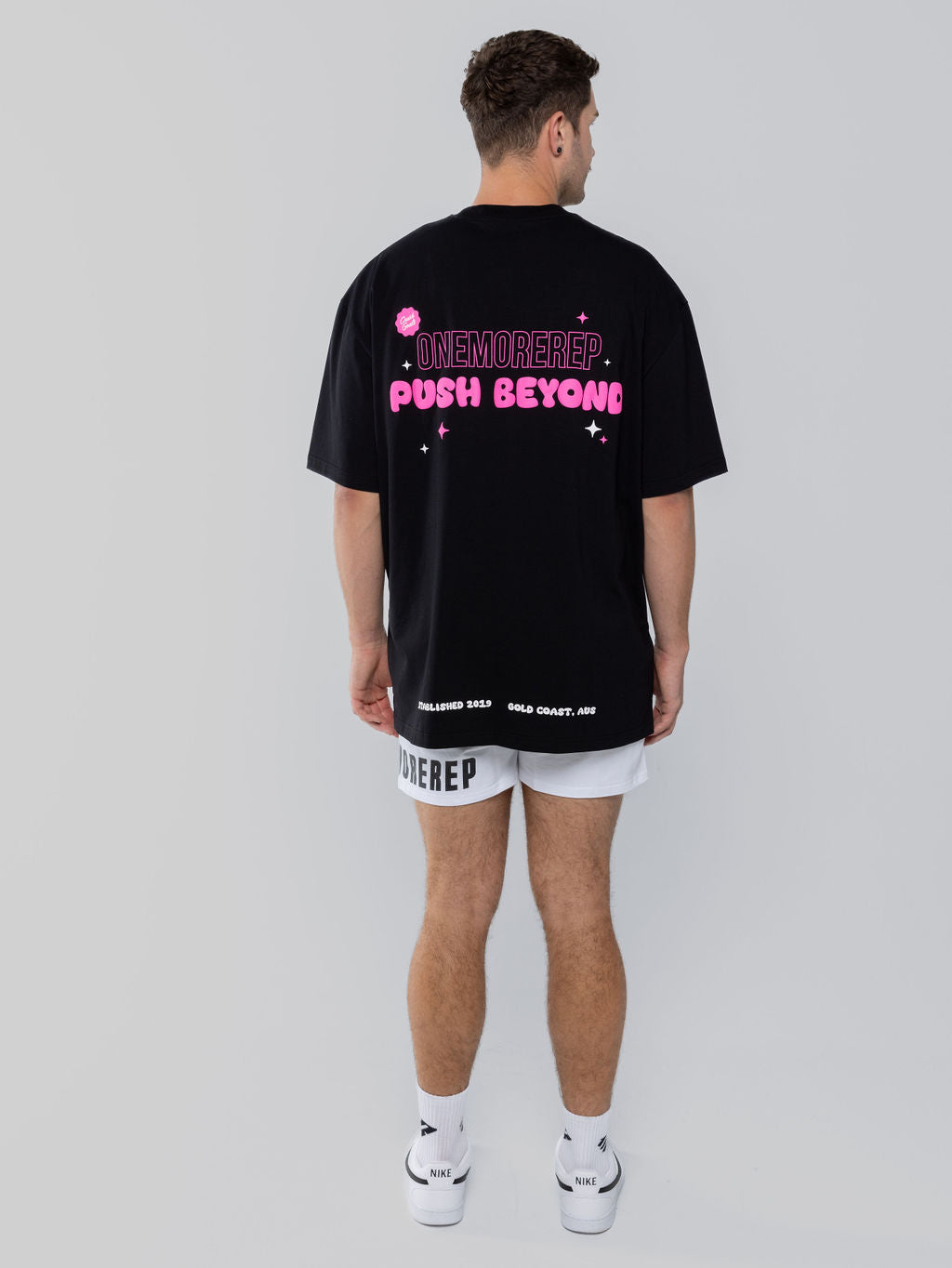 Goals Oversized Tee Black Pink Sherbet