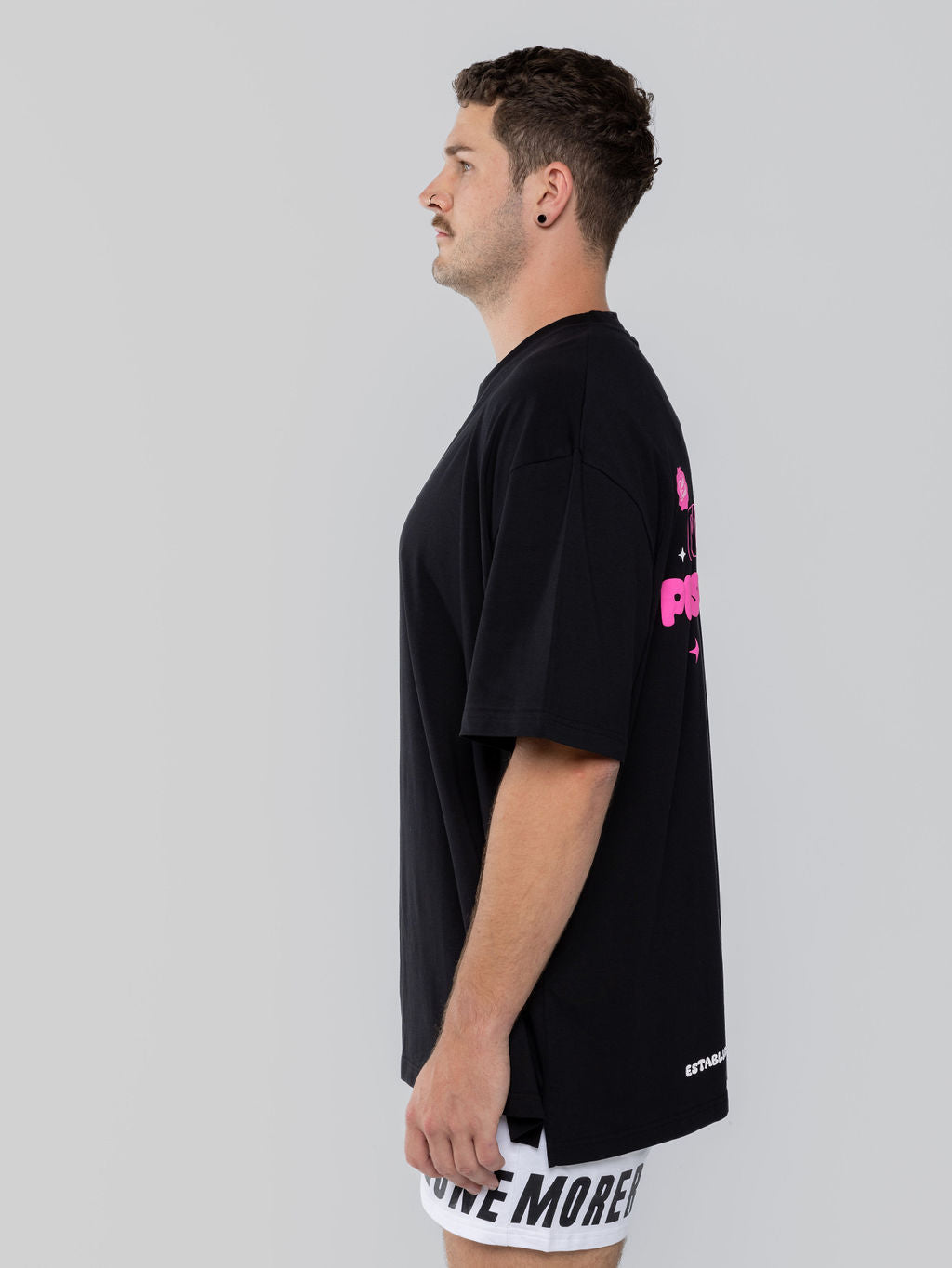 Goals Oversized Tee Black Pink Sherbet