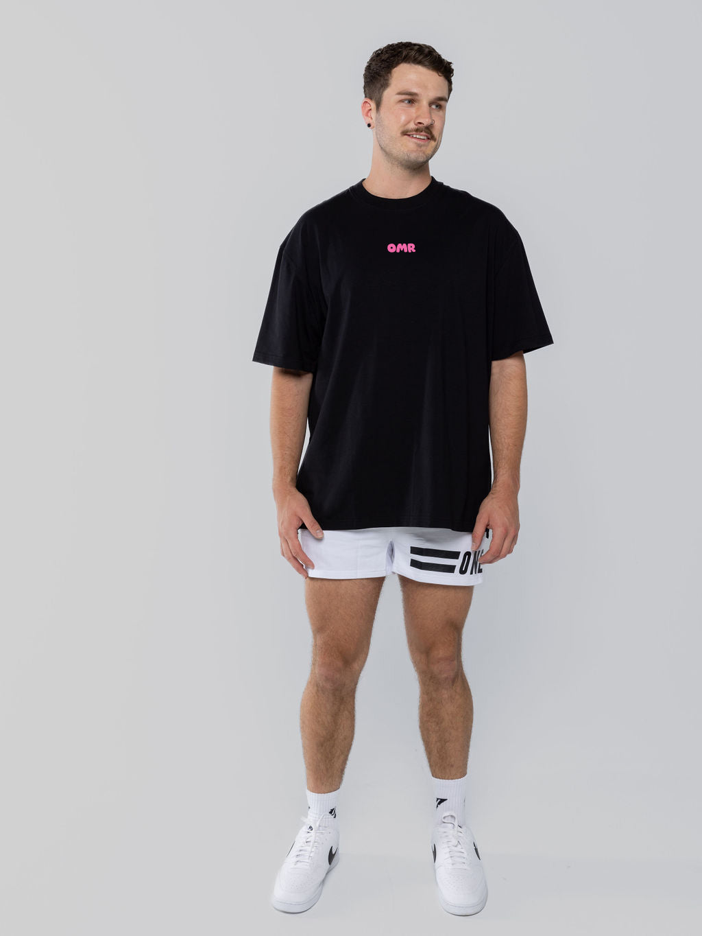 Goals Oversized Tee Black Pink Sherbet