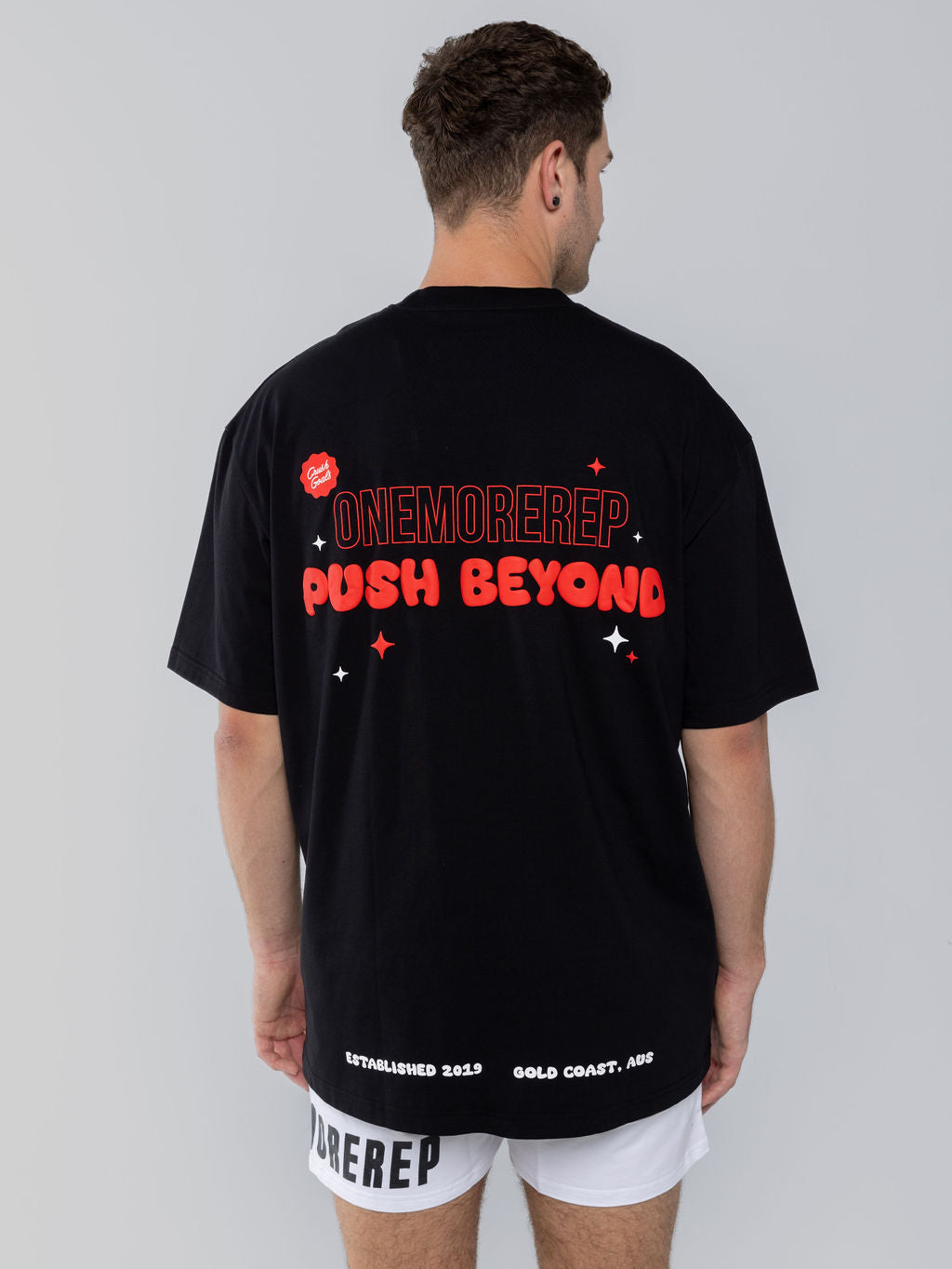 Goals Oversized Tee Black Ruby Red
