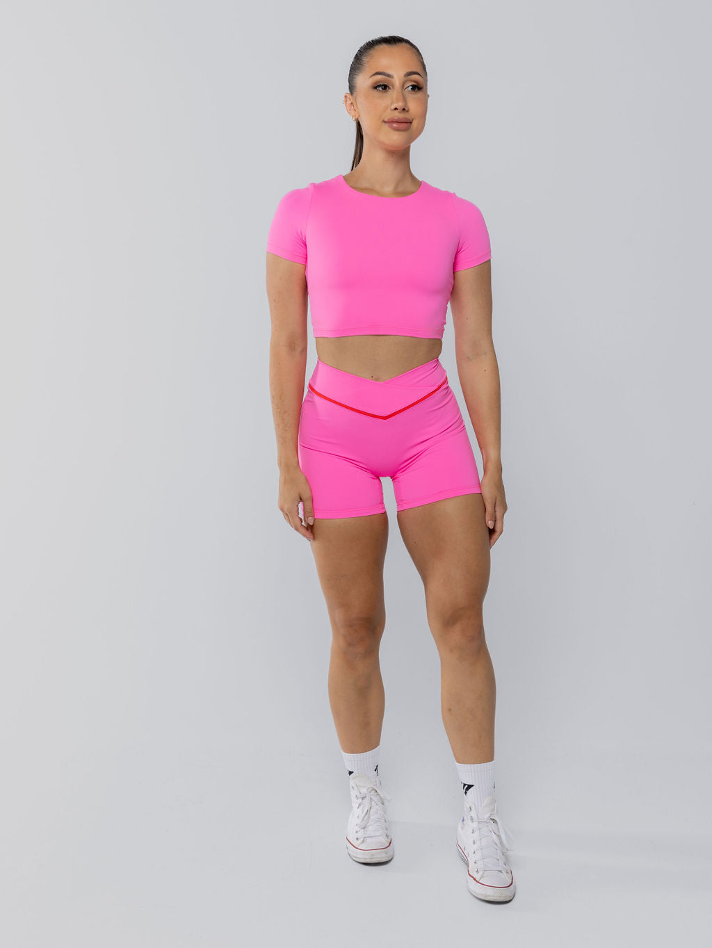 Sculpt Crop Tee Pink Sherbet