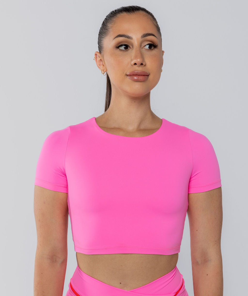 Sculpt Crop Tee Pink Sherbet