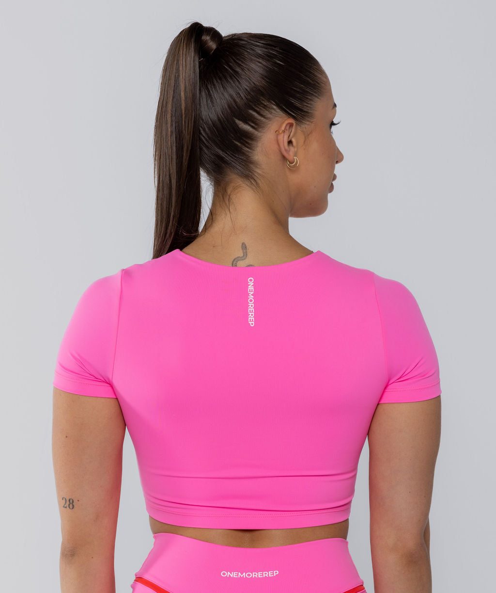 Sculpt Crop Tee Pink Sherbet