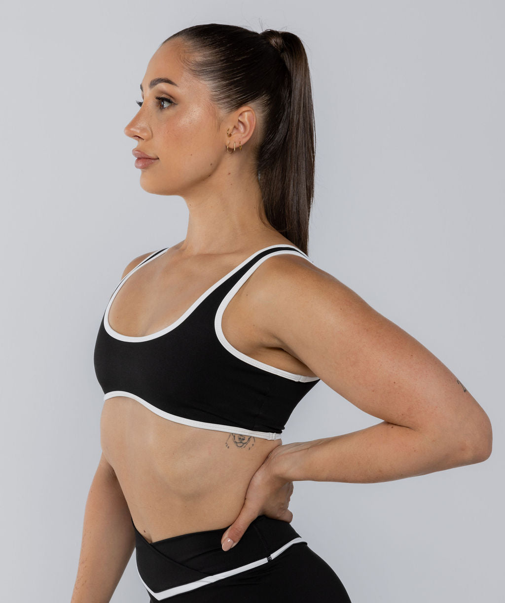 Two Tone Bralette Black