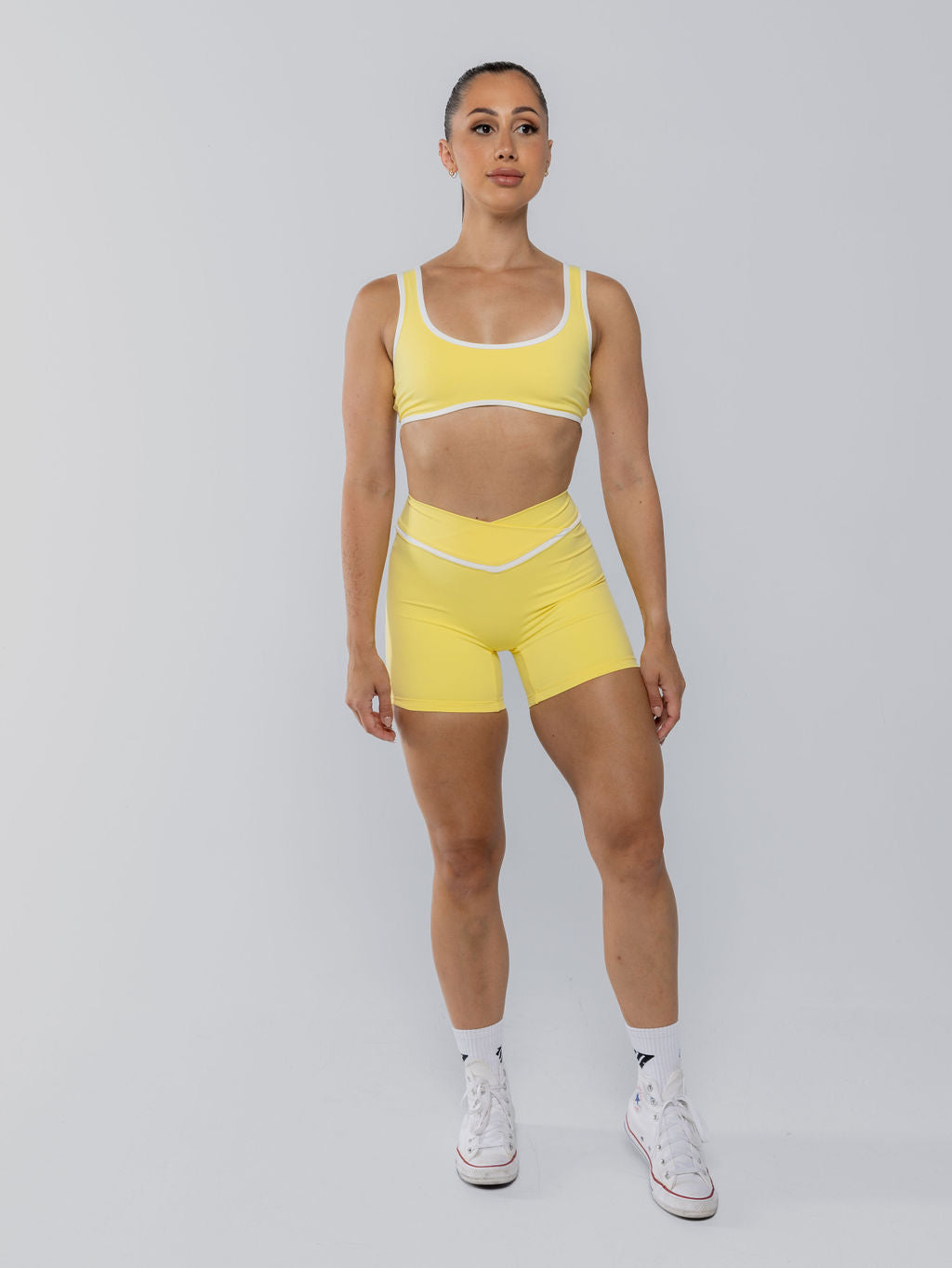 Two Tone Cross Shorts Lemon Sorbet