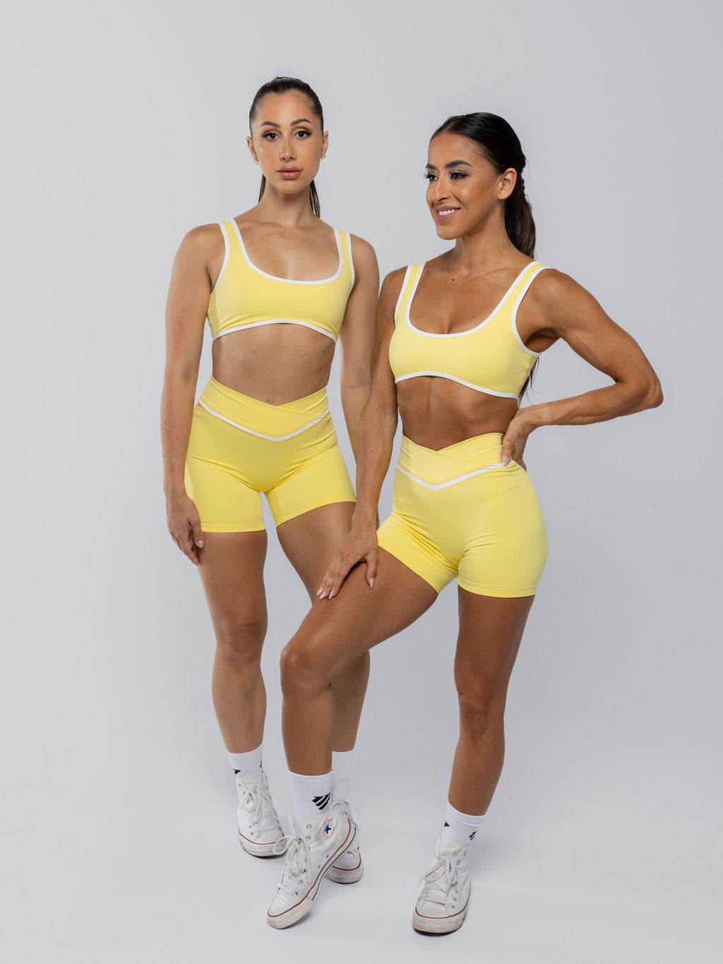 Two Tone Cross Shorts Lemon Sorbet