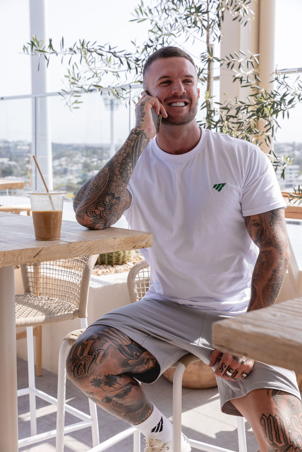 Flex Tee Off White/Forest