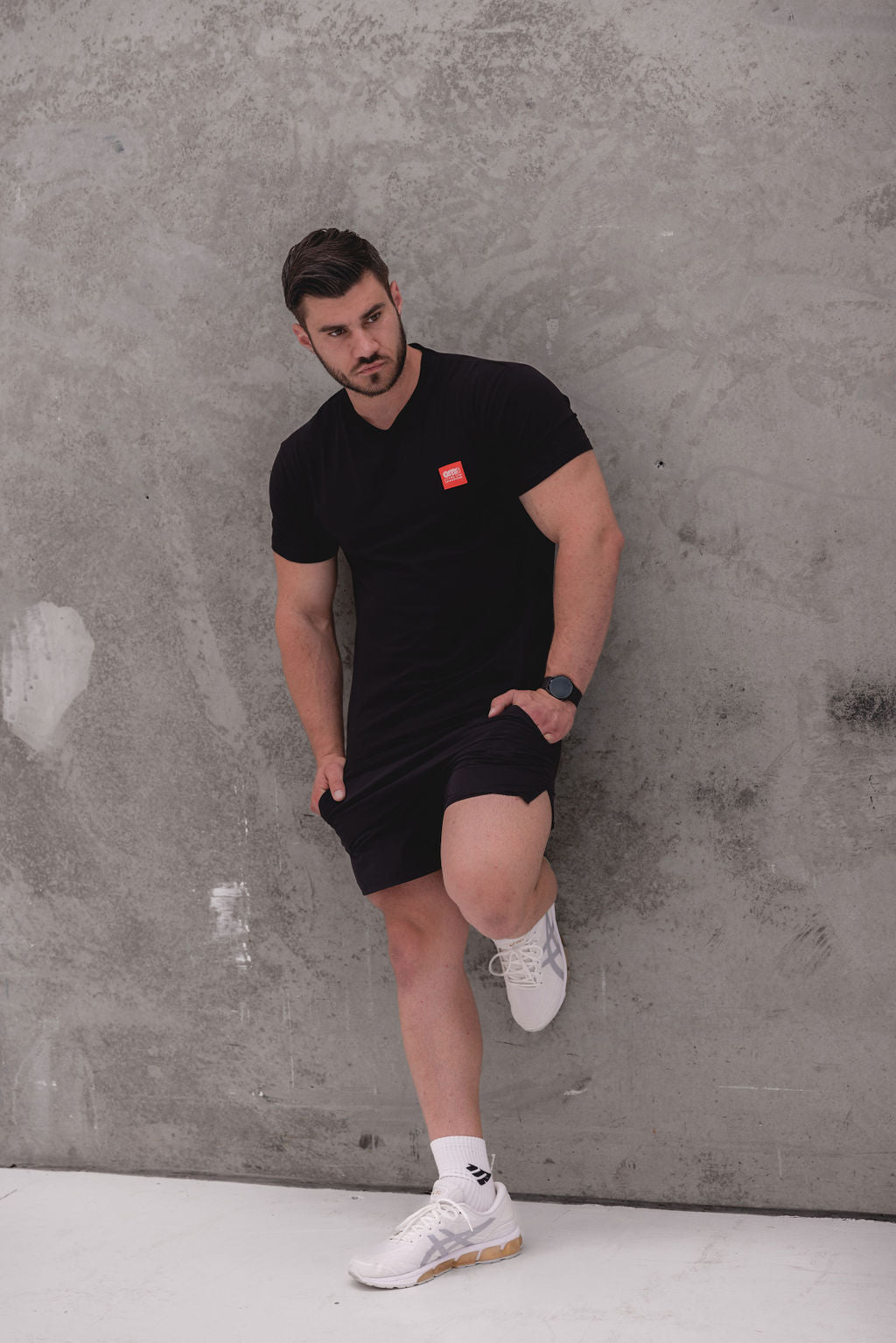 Champ Tee Black/Crimson