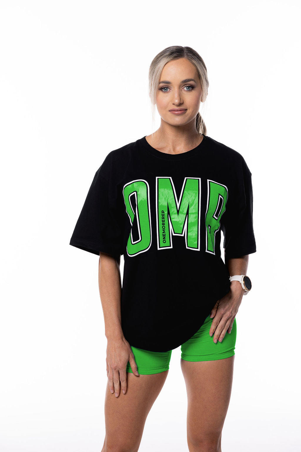 Oversized Pump Tee Black/Apple Green