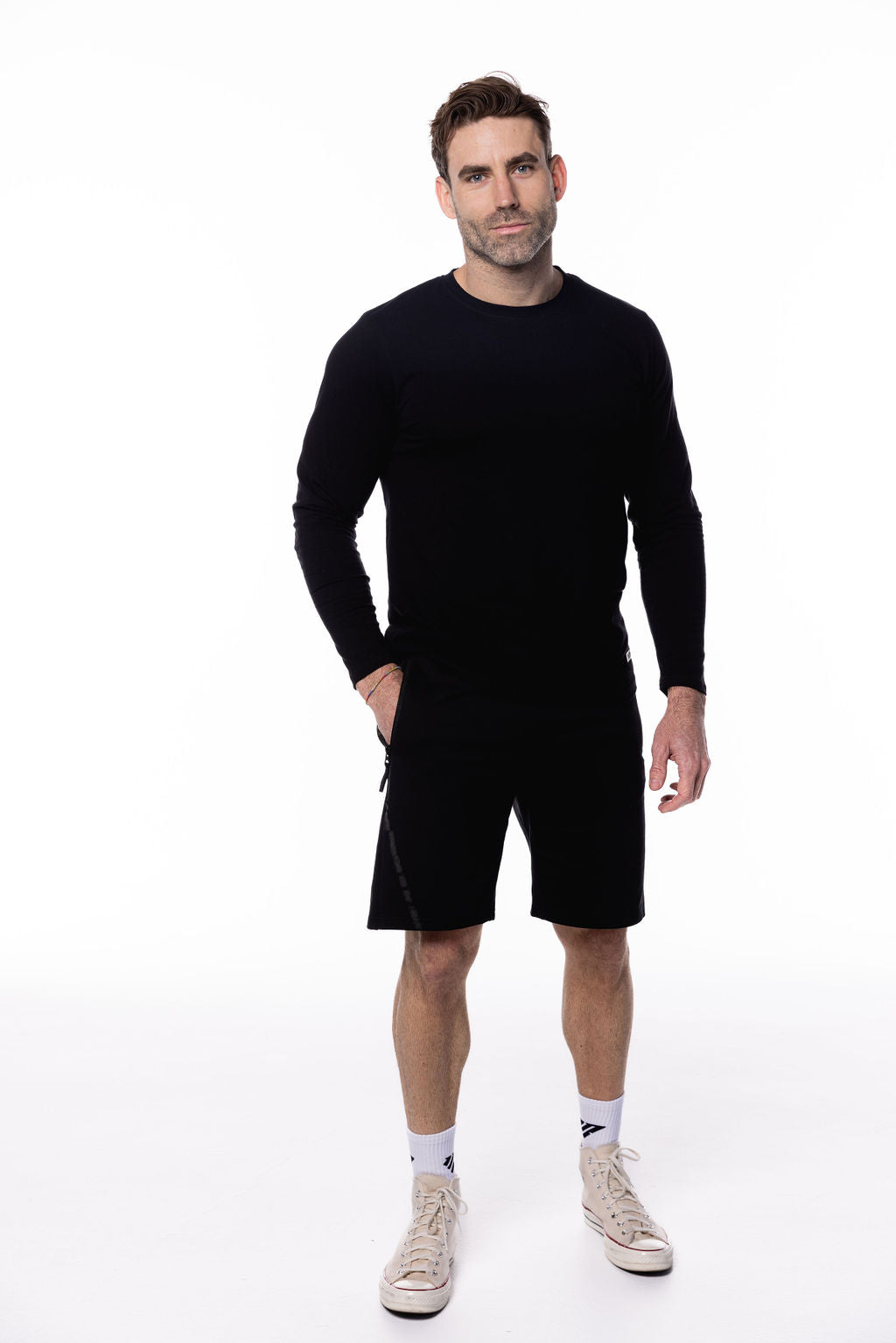 Varsity Long Sleeve Tee Black