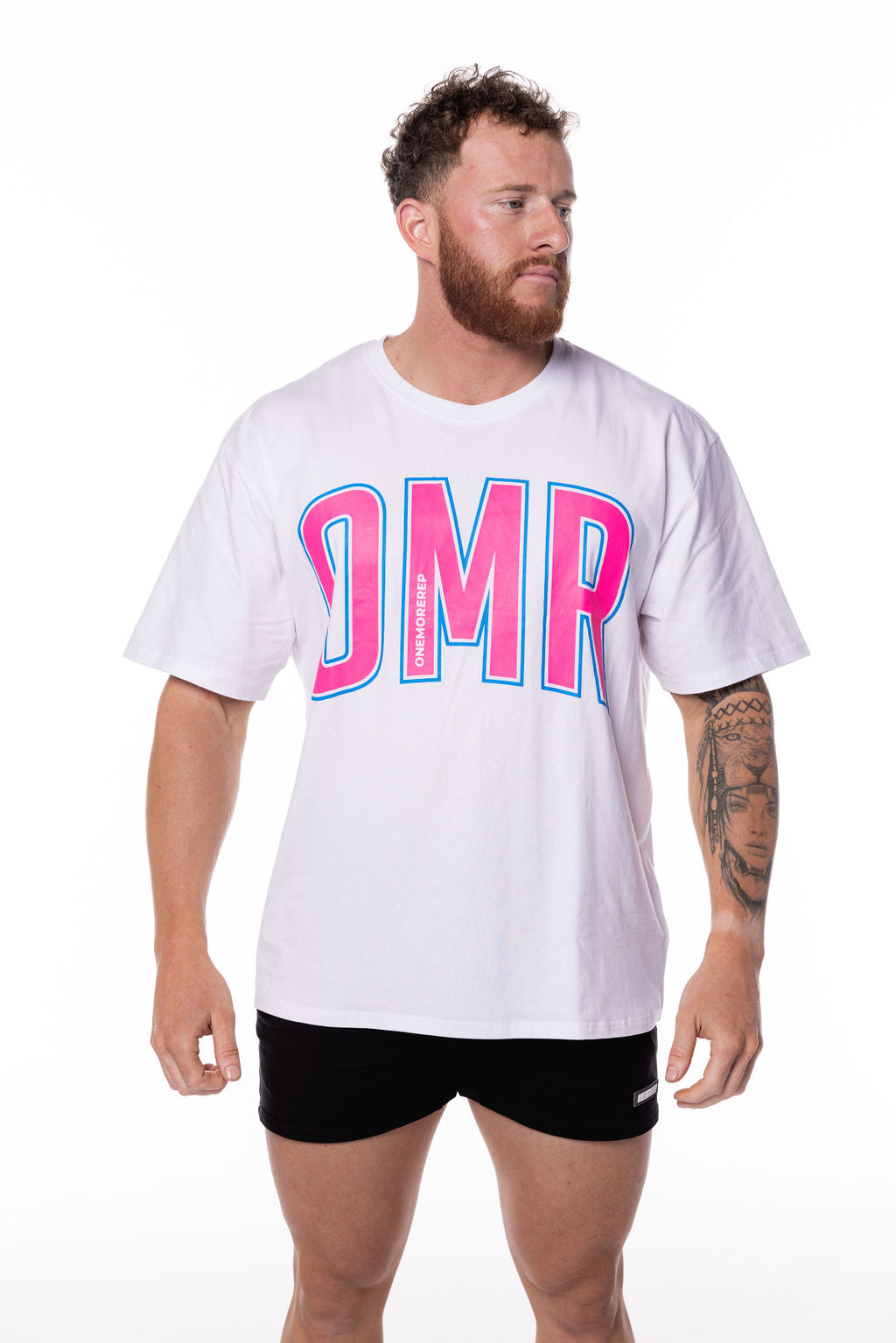 Oversized Pump Tee White/Bubblegum Pink