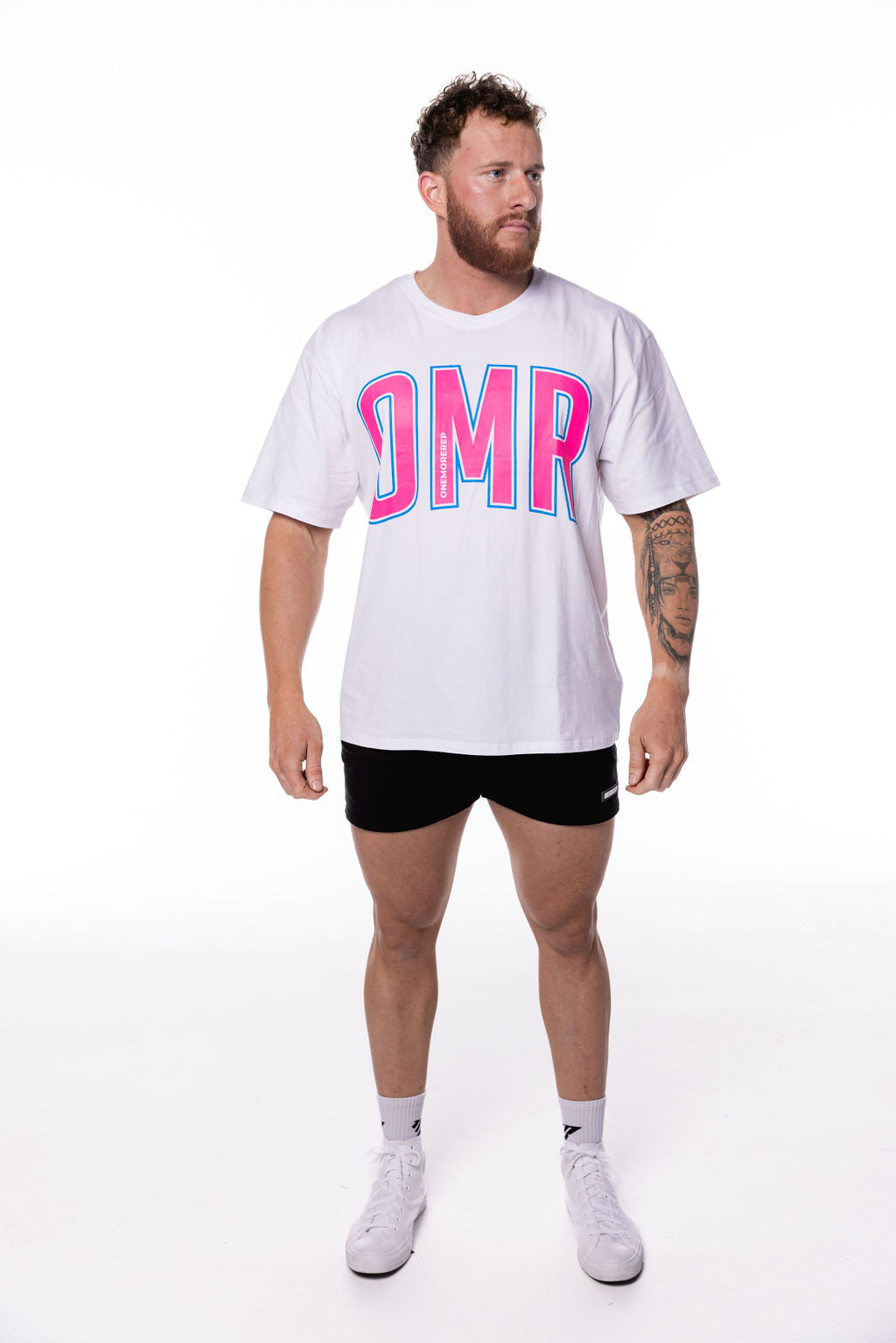 Oversized Pump Tee White/Bubblegum Pink