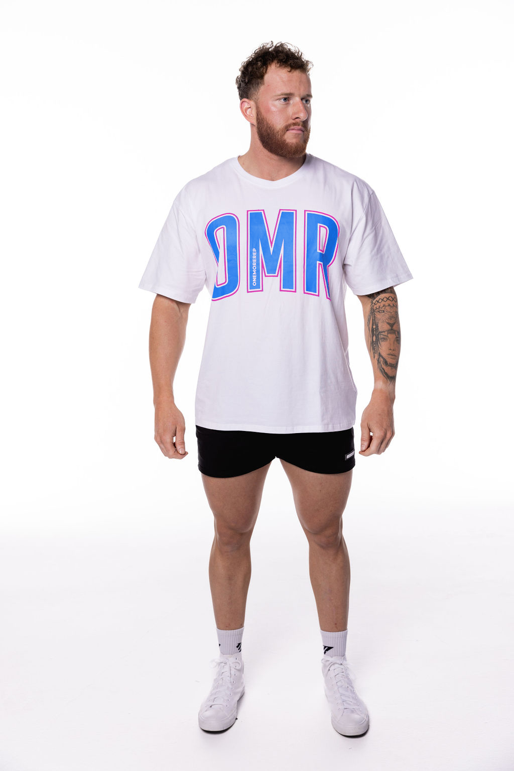 Oversized Pump Tee White/Blue Raz