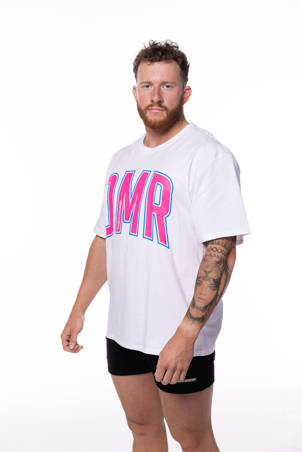 Oversized Pump Tee White/Bubblegum Pink