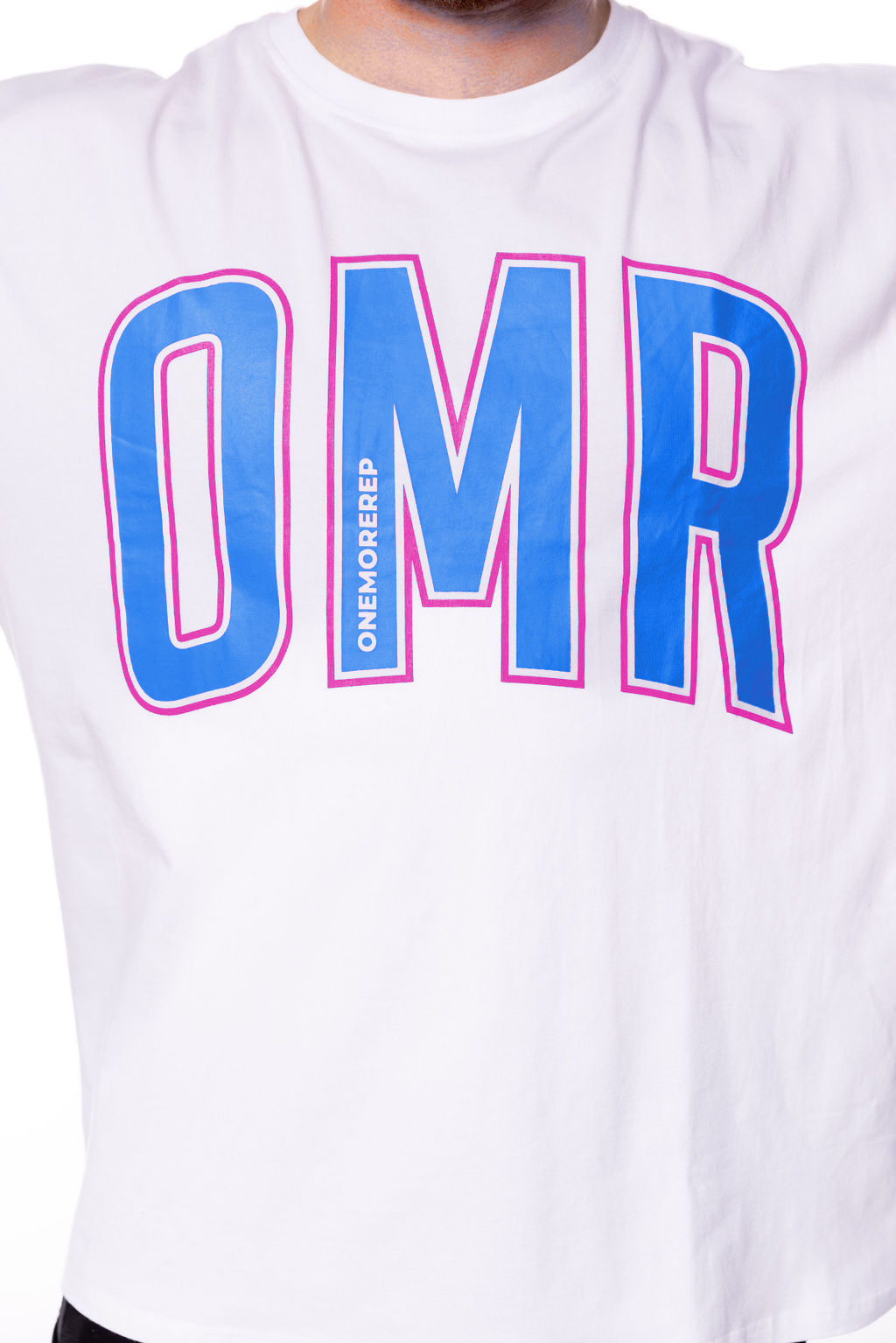Oversized Pump Tee White/Blue Raz