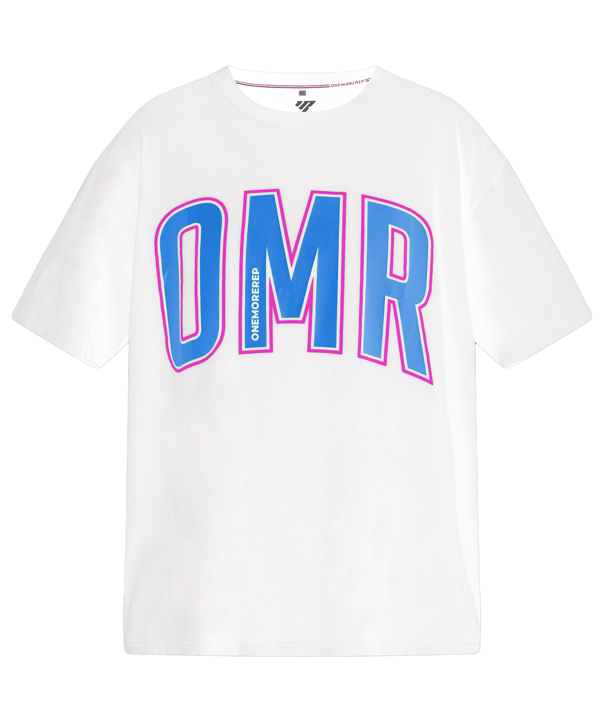 Oversized Pump Tee White/Blue Raz