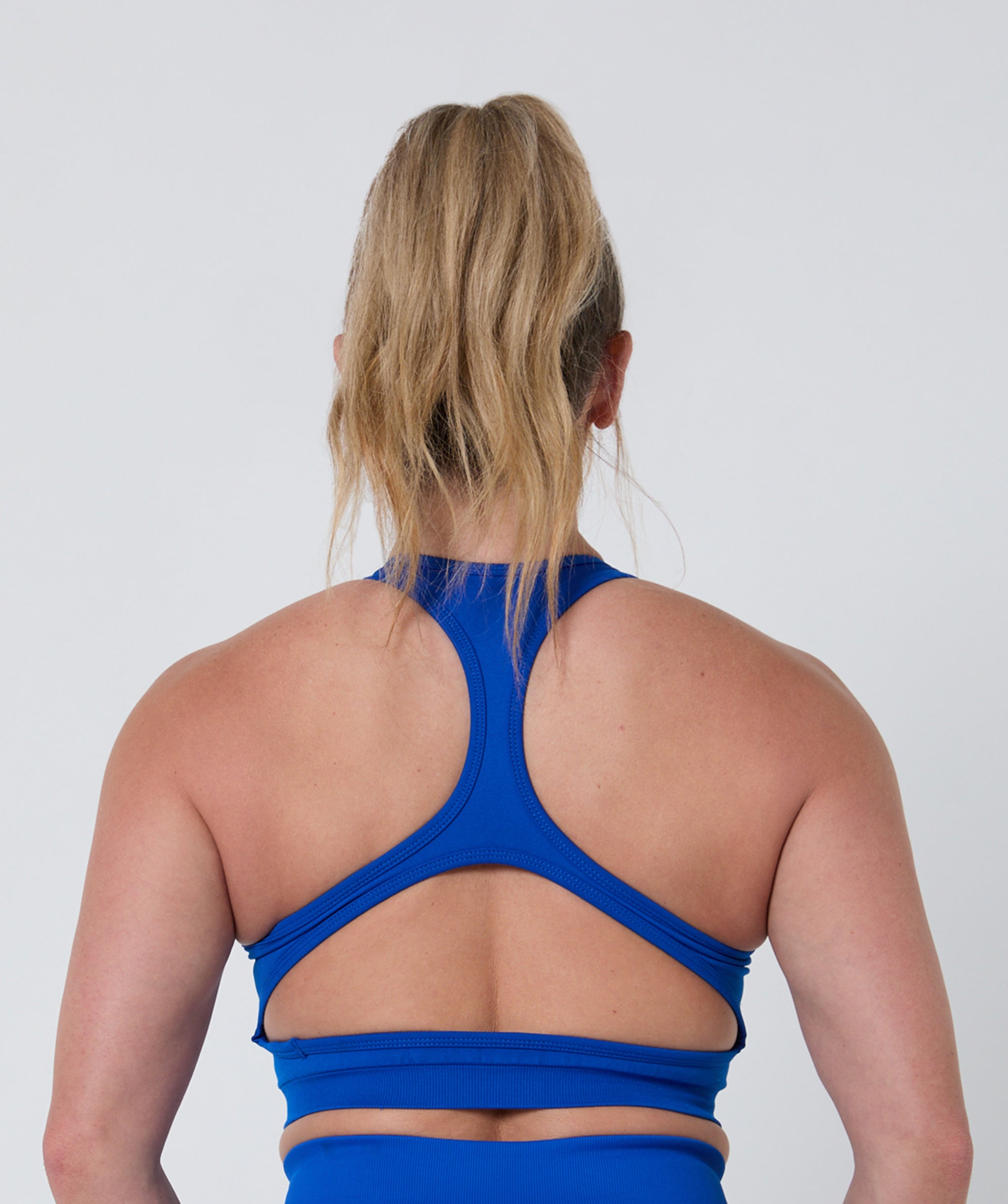 Luscious Seamless Zip Racerback Sports Bra Electric Blue