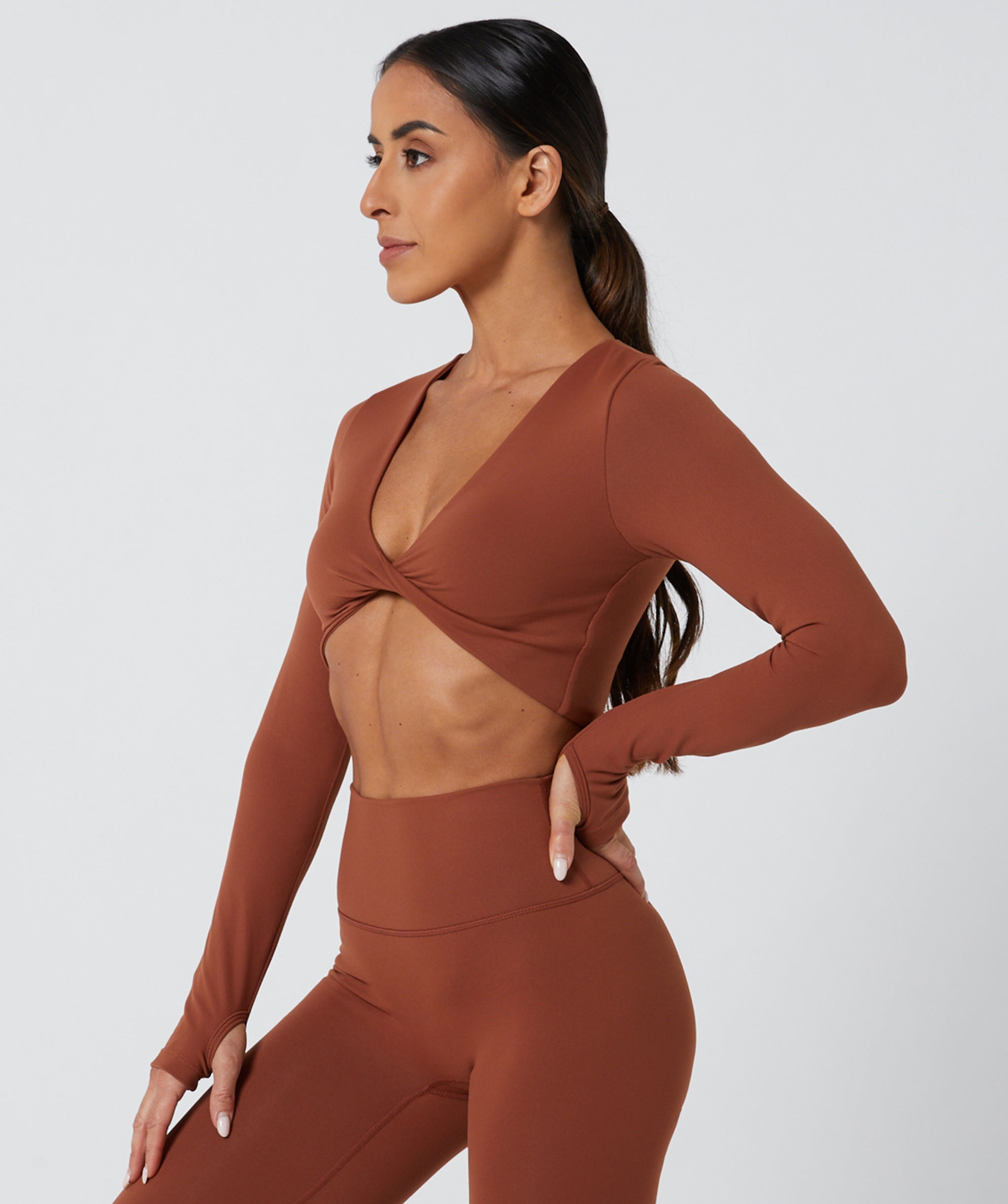 Infinity Long Sleeve Crop Caramel
