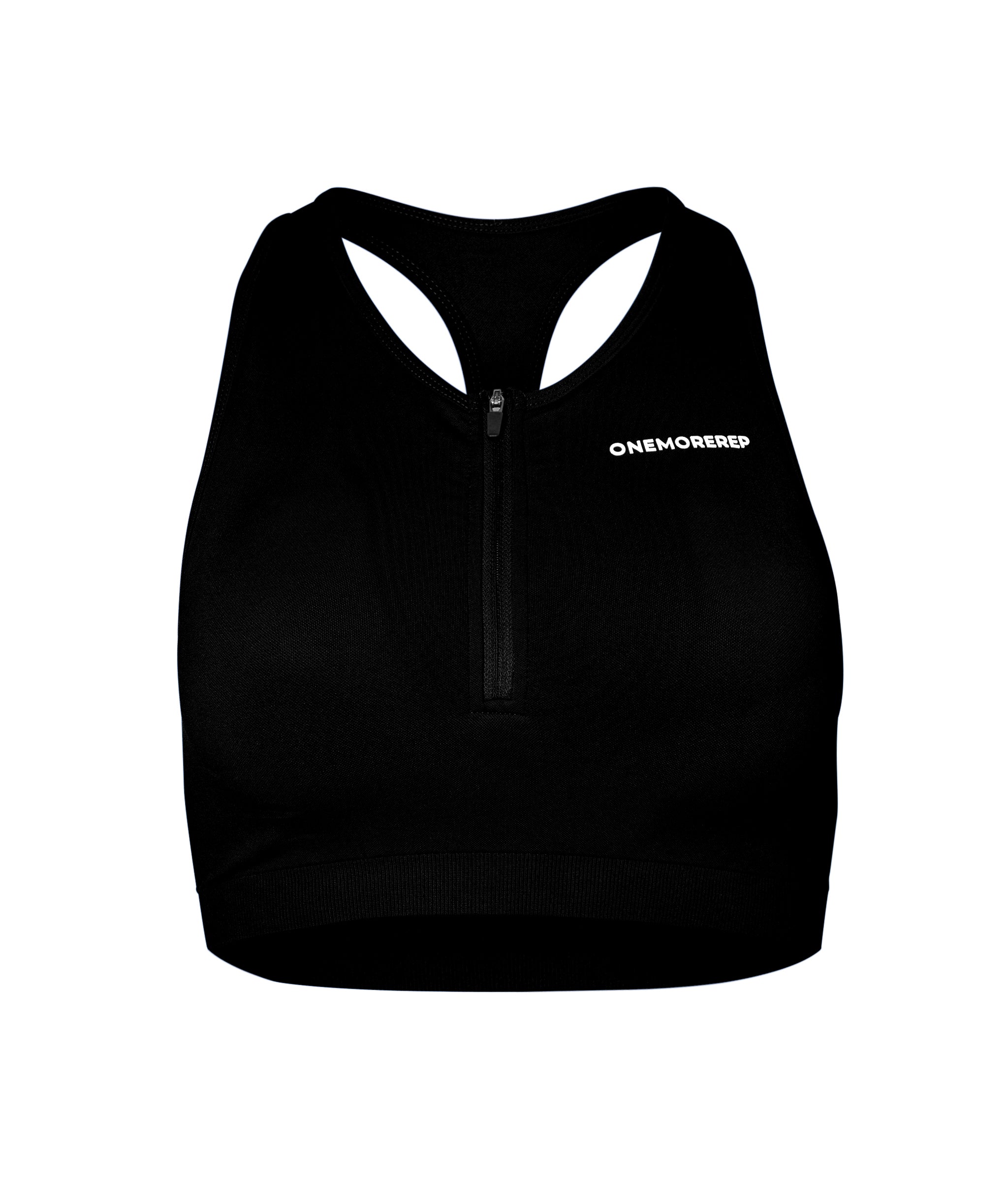 Luscious Seamless Zip Racerback Sports Bra Black