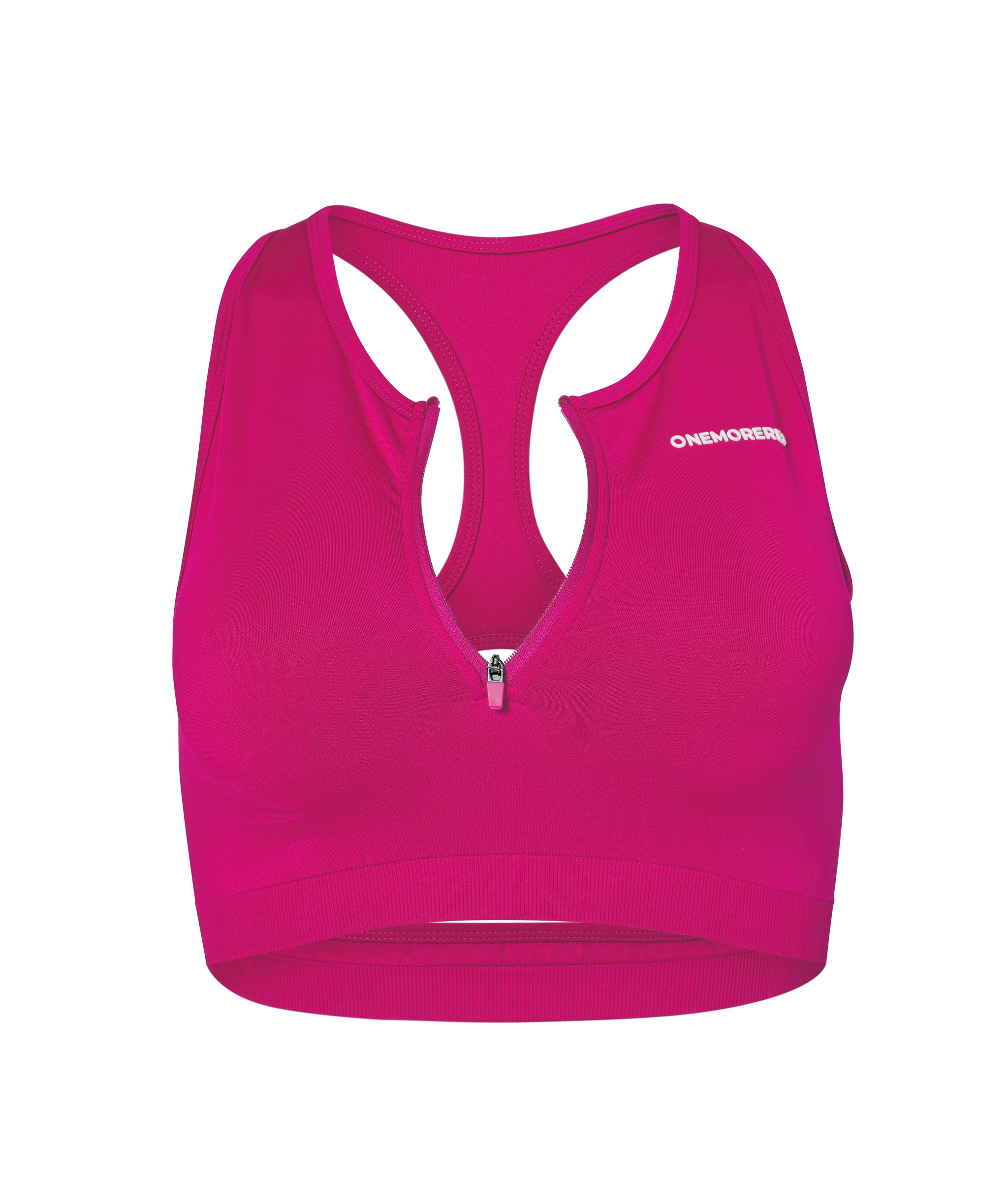 Luscious Seamless Zip Racerback Sports Bra Magenta