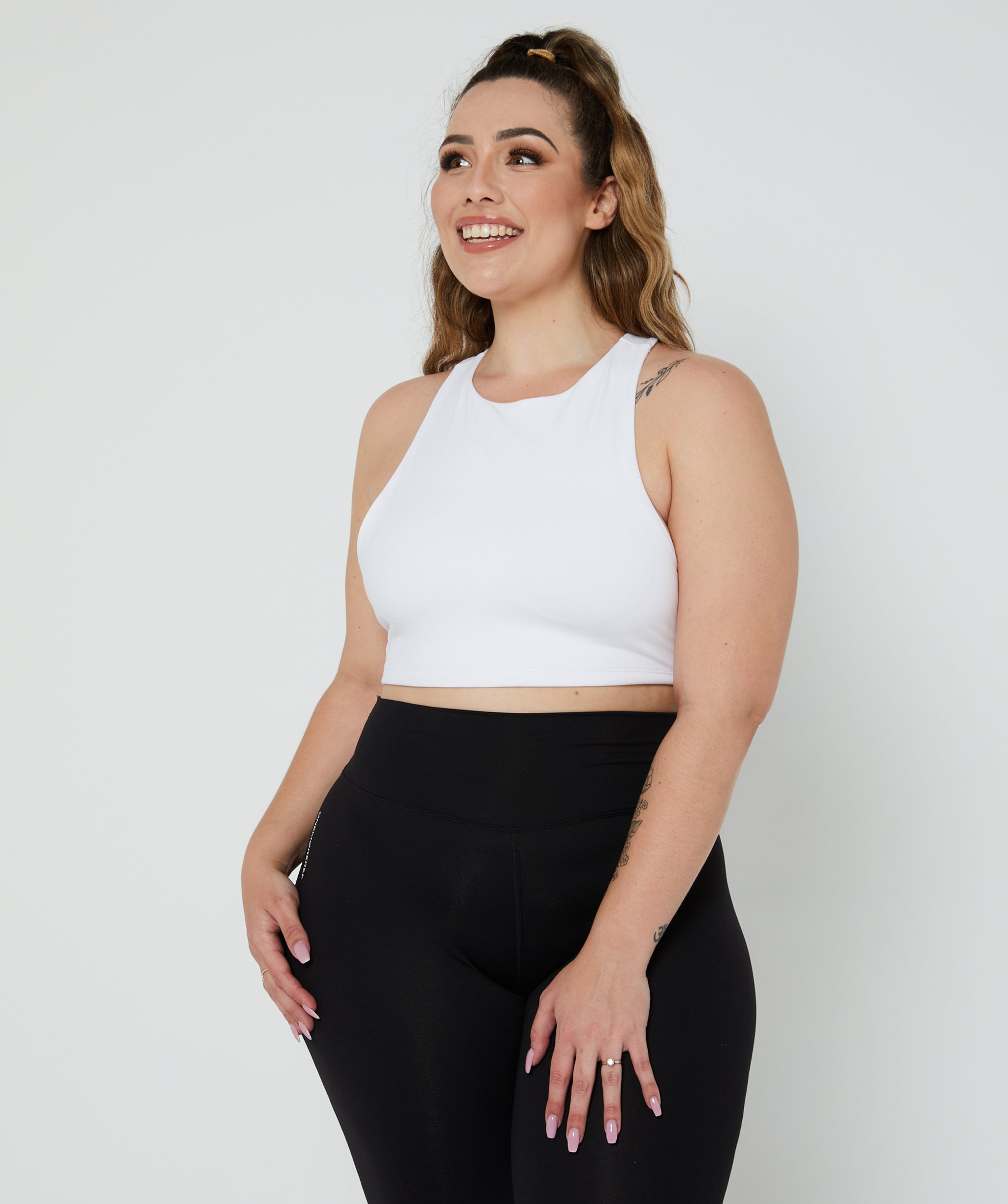 Force T-Back Sports Bra White