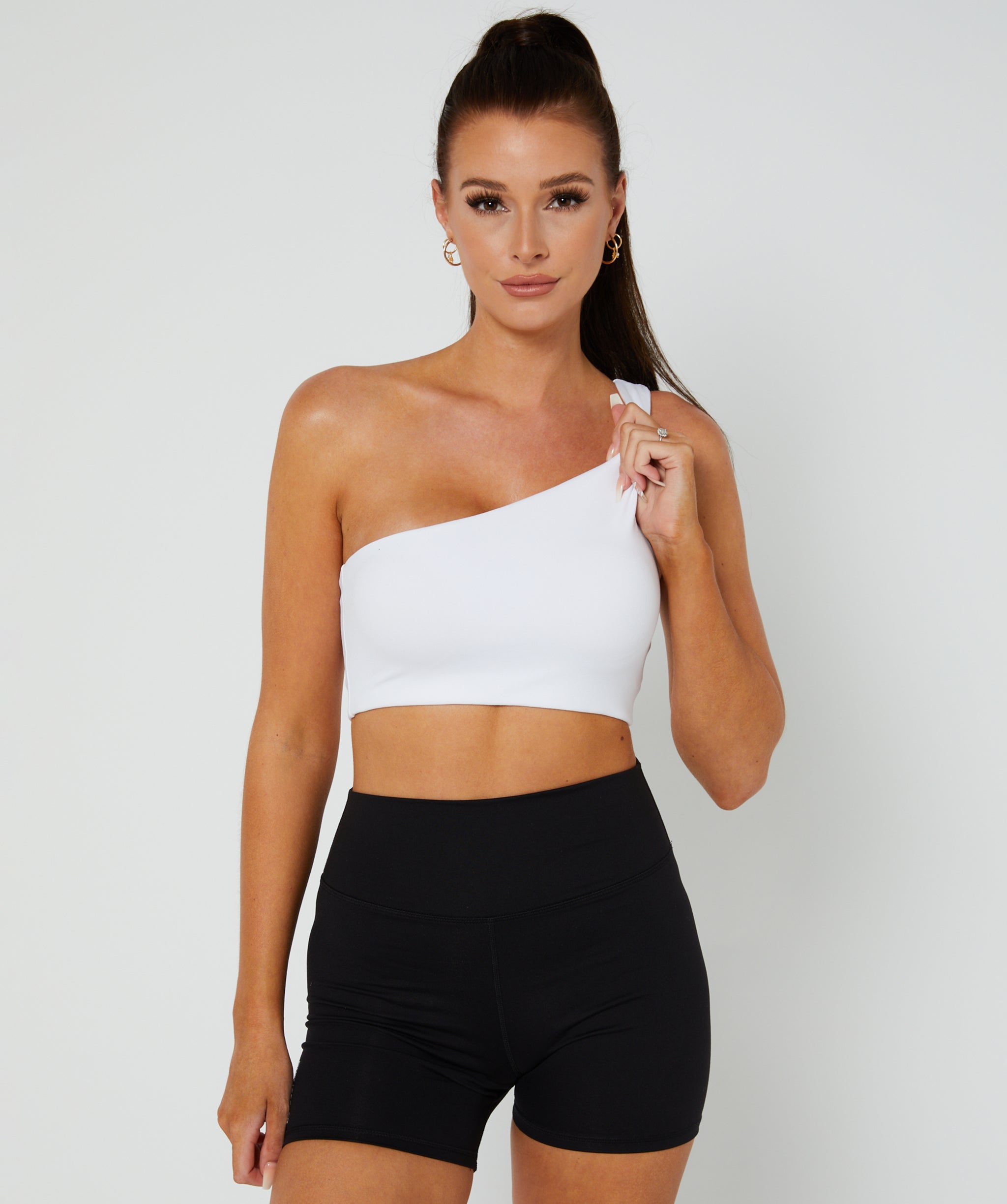 Elite One Strap Sports Bra White