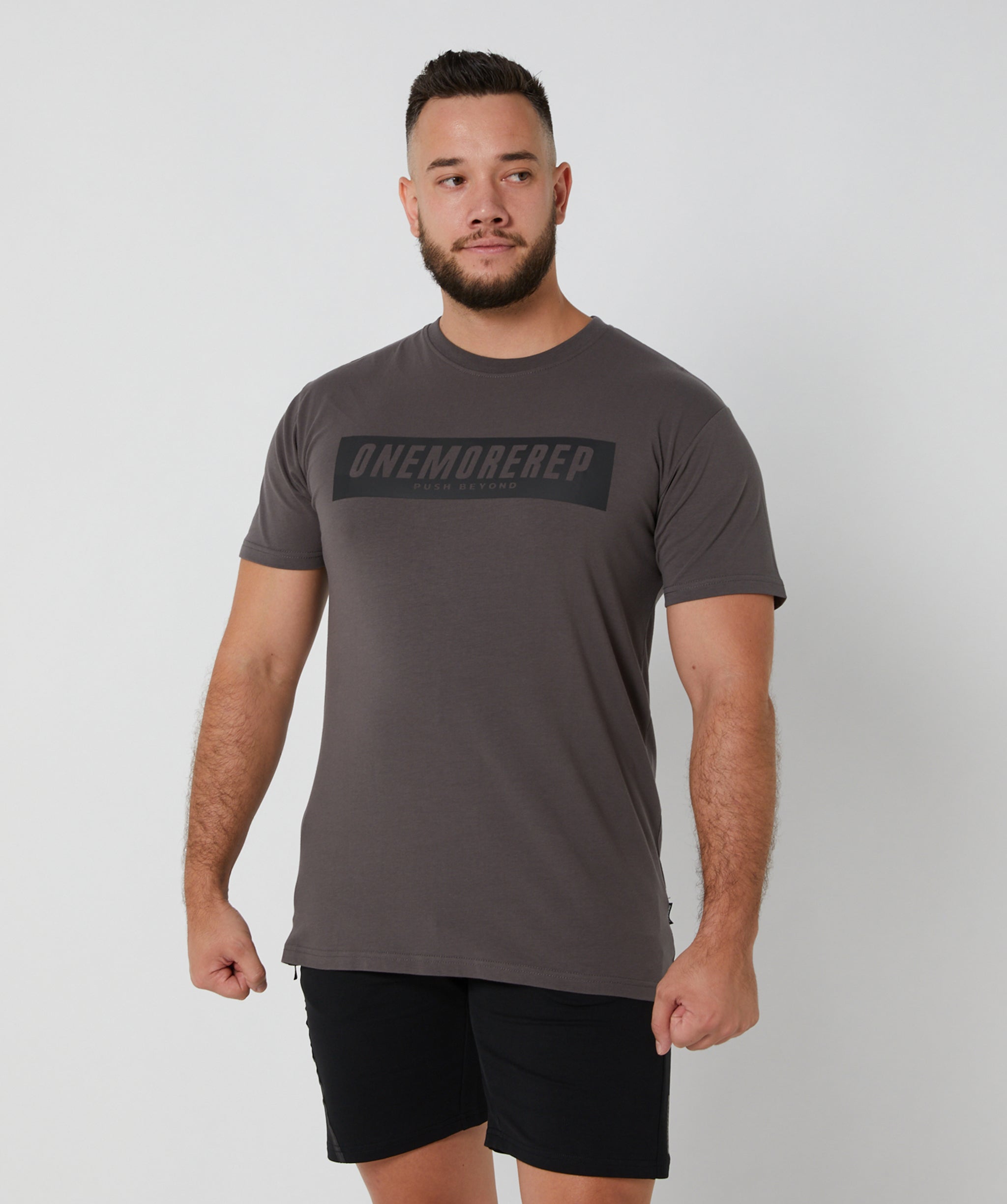 Iconic Block Tee Charcoal
