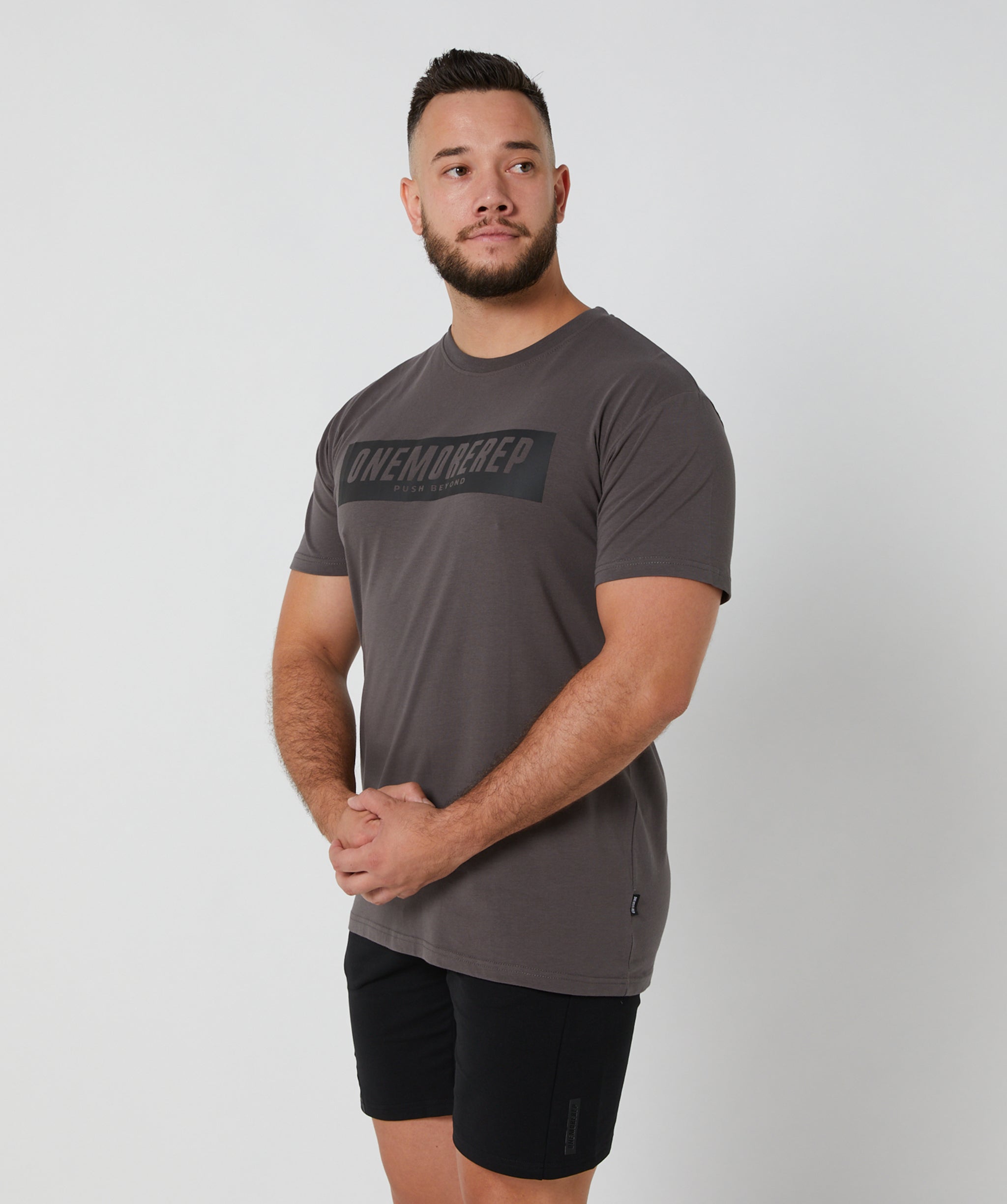 Iconic Block Tee Charcoal